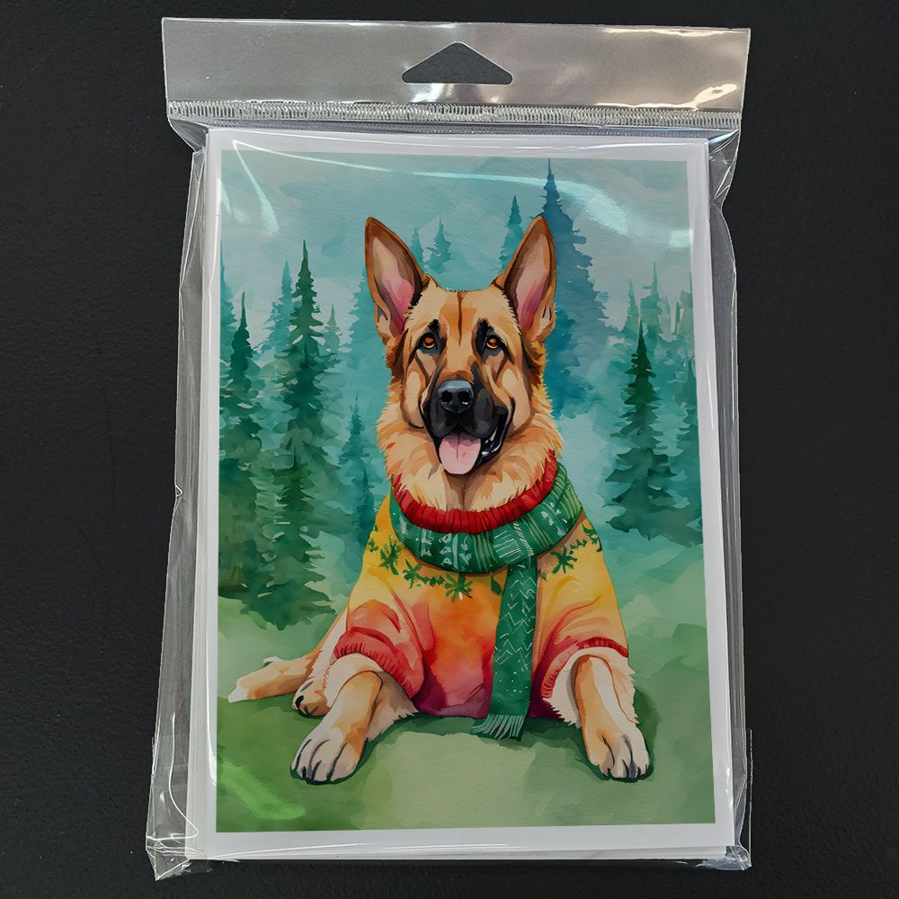 German Shepherd Christmas Greeting Cards Pack of 8 Blank Cards with Envelopes Whimsical A7 Size 5x7 Blank Note Cards