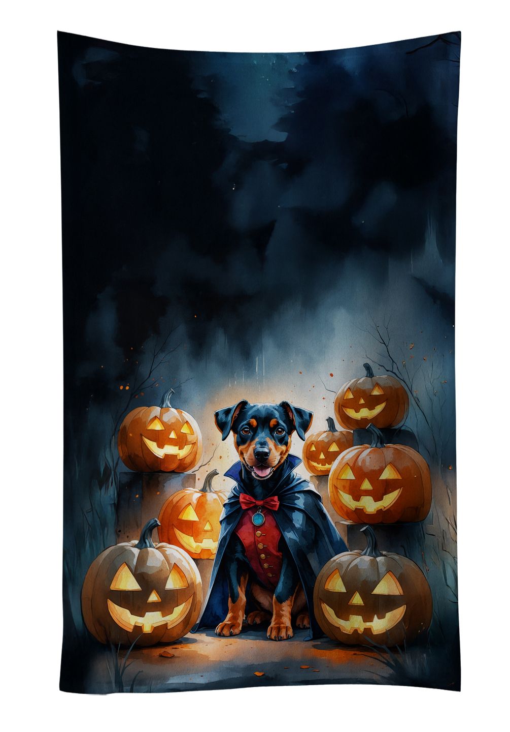 Doberman Pinscher Puppy Halloween Kitchen Towel Dish Cloths Guest Hand Towel Decorative Bathroom Towel for Face,Tea, Dishcloth, Kitchen and Bath