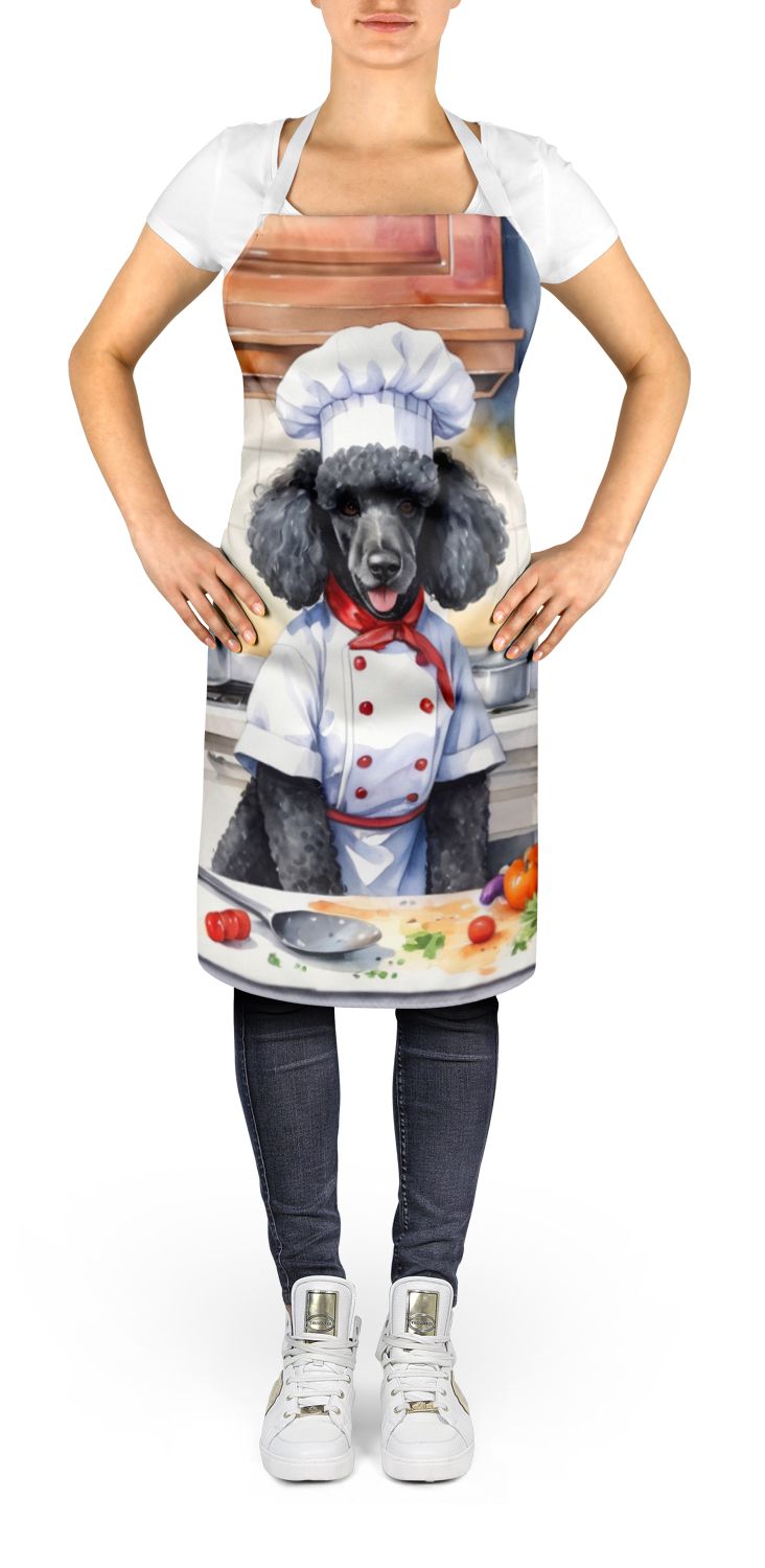 Black Poodle The Chef Apron Cooking Kitchen Server Baking Crafts Gardening for Adult Women Men, Unisex, Large, Multicolor