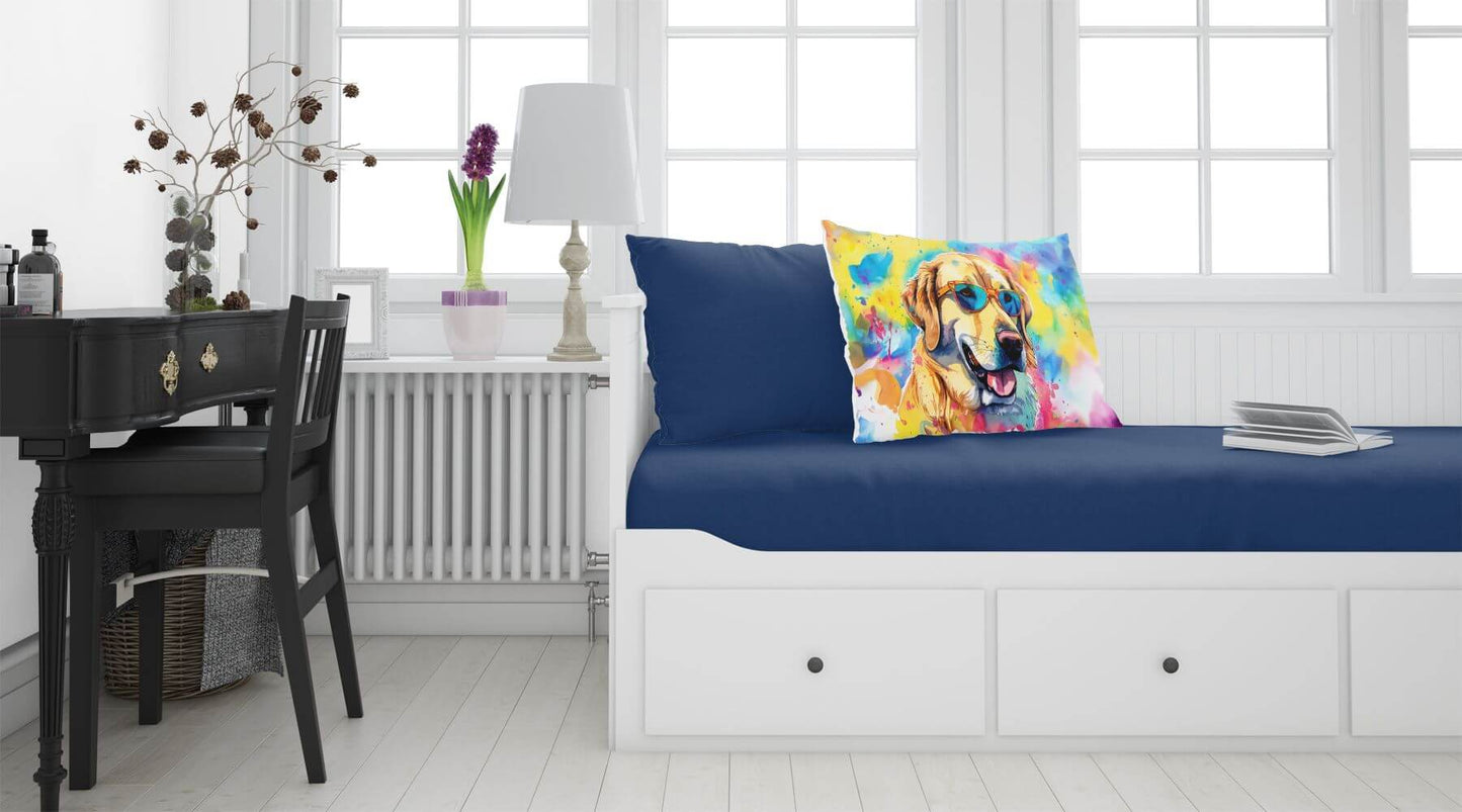 Yellow Labrador Hippie Dawg Standard Pillowcase Lightweight Super Soft Easy Care Decorative Artwork Pillowcase, Standard