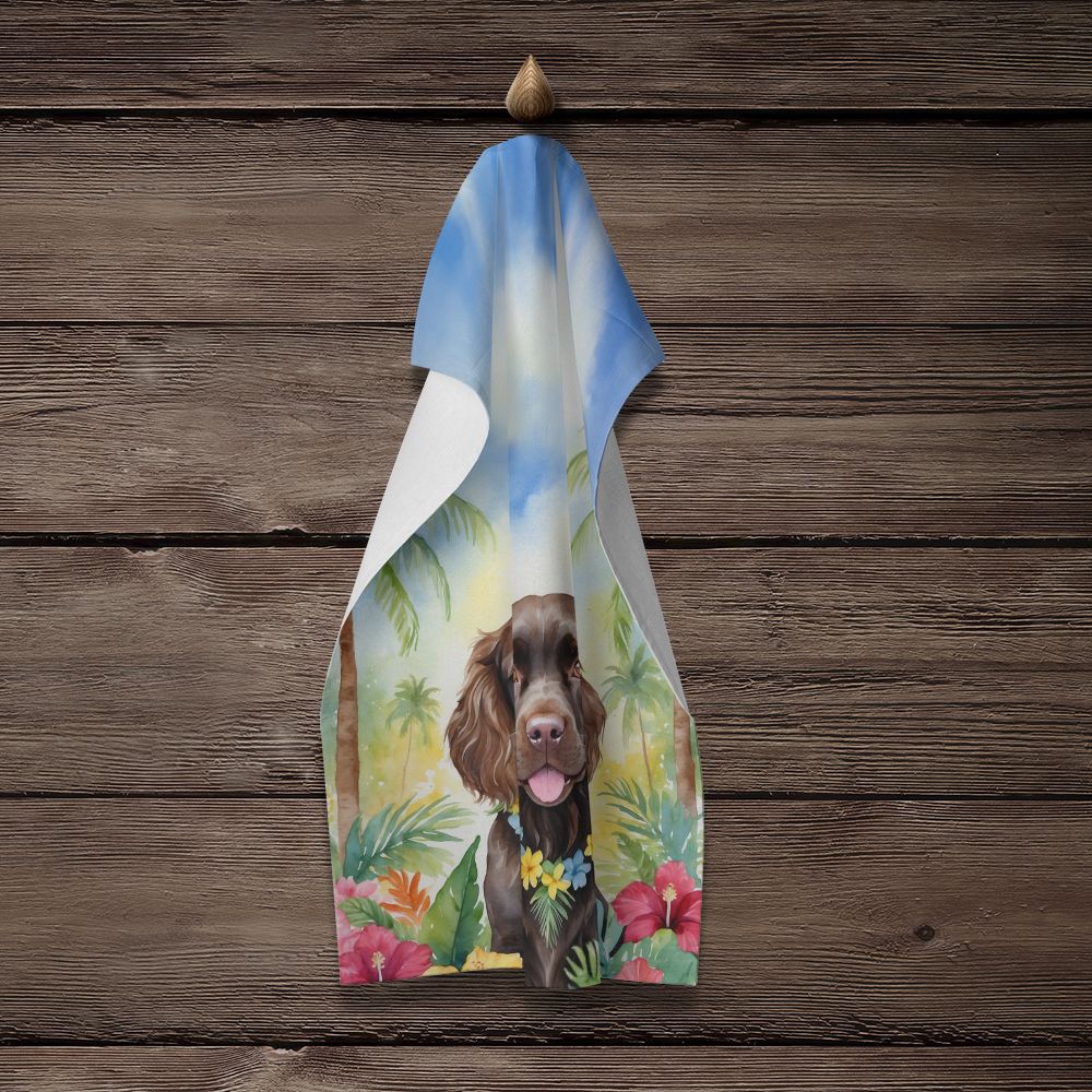 Boykin Spaniel Luau Kitchen Towel Dish Cloths Guest Hand Towel Decorative Bathroom Towel for Face,Tea, Dishcloth, Kitchen and Bath