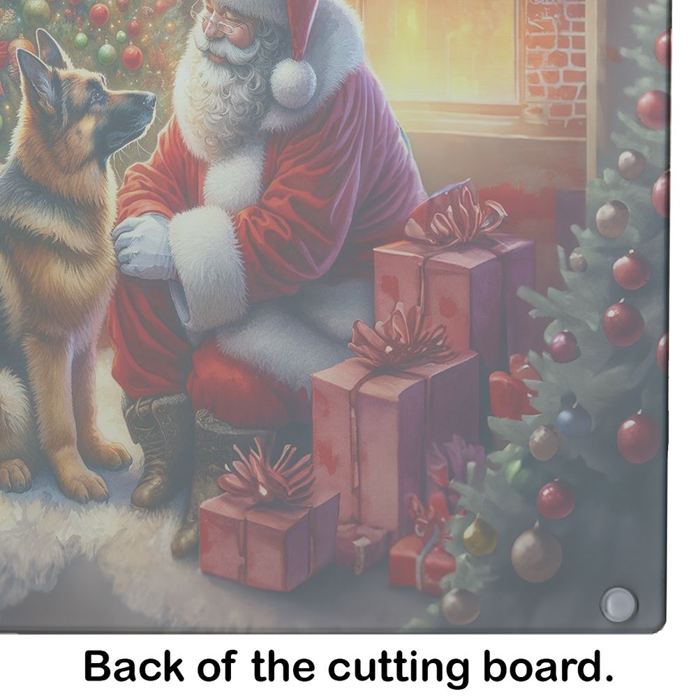 NEW German Shepherd and Santa Claus Glass Cutting Board Decorative Tempered Glass Kitchen Cutting and Serving Board Large Size Chopping Board