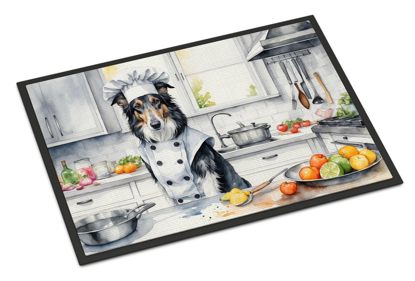 NEW Borzoi The Chef Doormat Front Door Mat Indoor Outdoor Rugs for Entryway, Non Slip Washable Low Pile, 18H X 27W