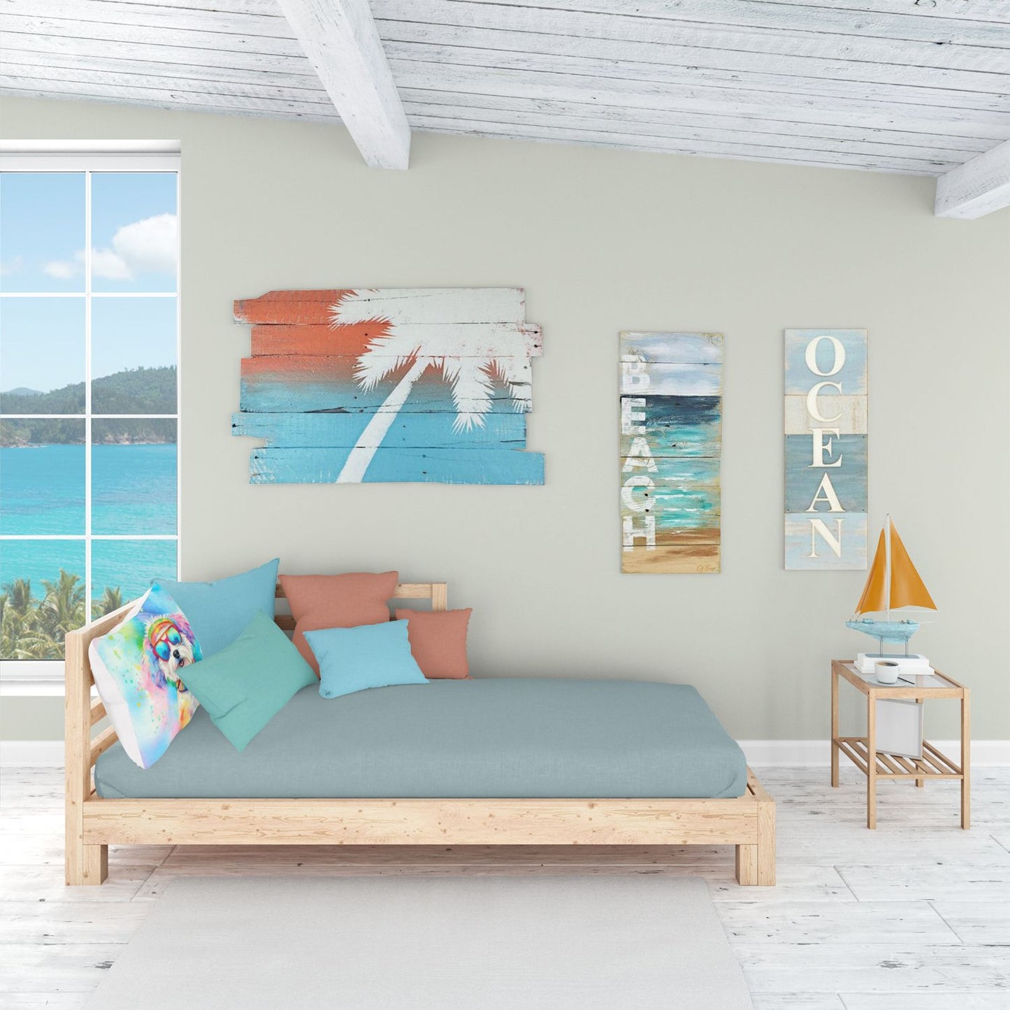 Bichon Frise Hippie Dawg Standard Pillowcase Lightweight Super Soft Easy Care Decorative Artwork Pillowcase, Standard