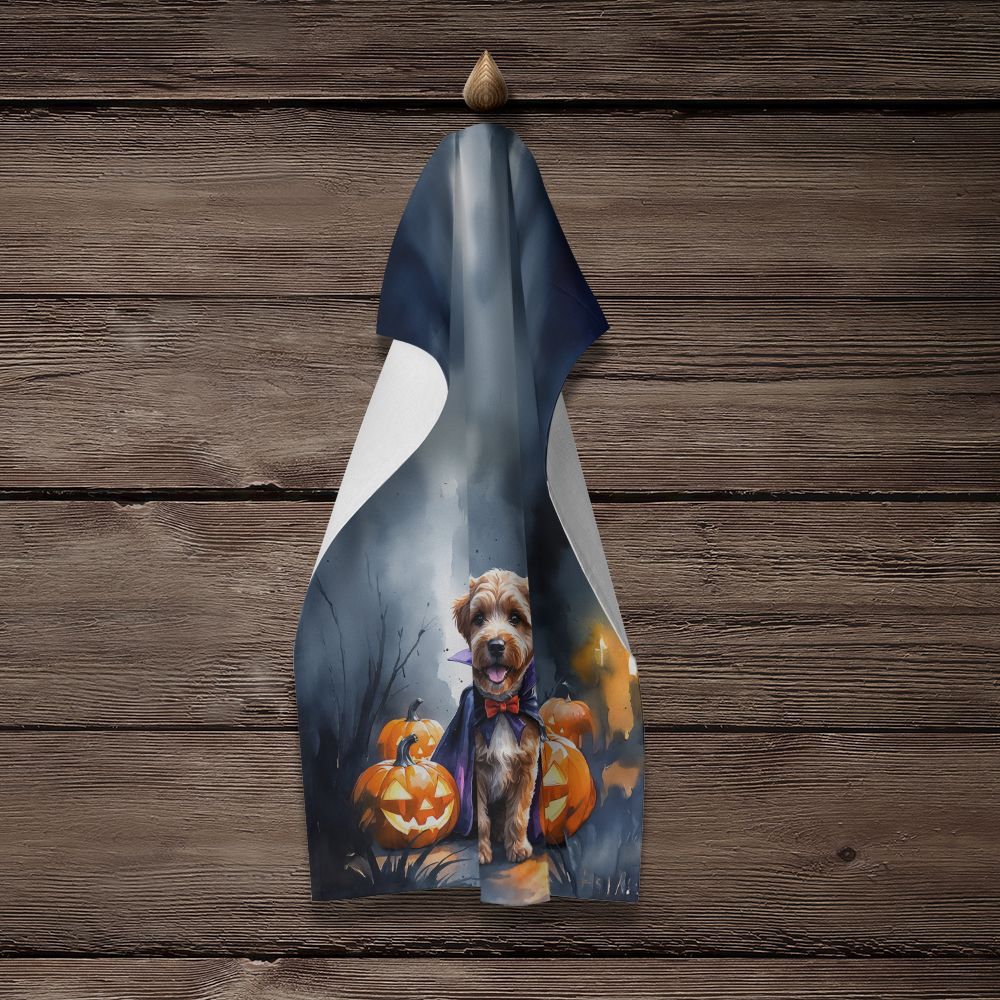 Chocolate Labradoodle Puppy Halloween Kitchen Towel Dish Cloths Guest Hand Towel Decorative Bathroom Towel for Face,Tea, Dishcloth, Kitchen and Bath