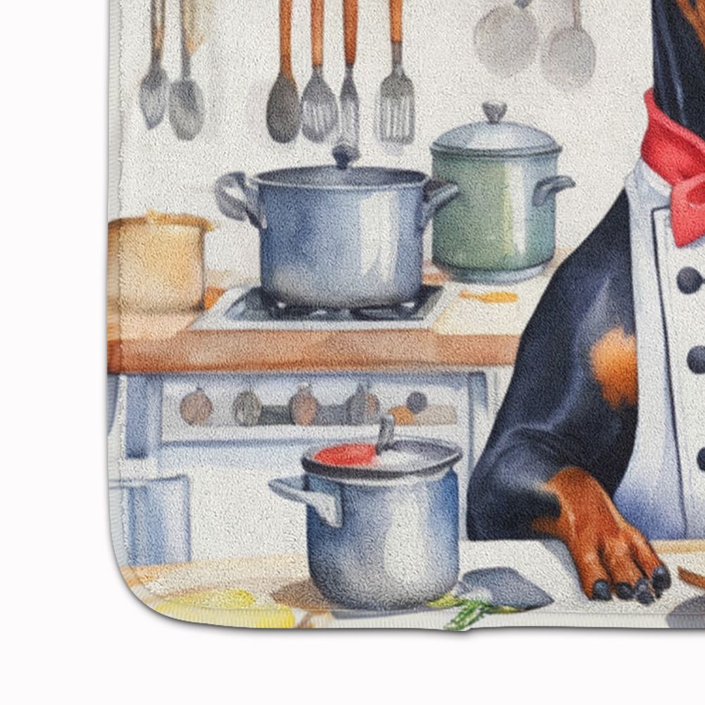 Doberman Pinscher The Chef Memory Foam Kitchen Mat Machine Washable Anti-Fatigue Mat Cushion Comfort Bath Mat or Kitchen Rug