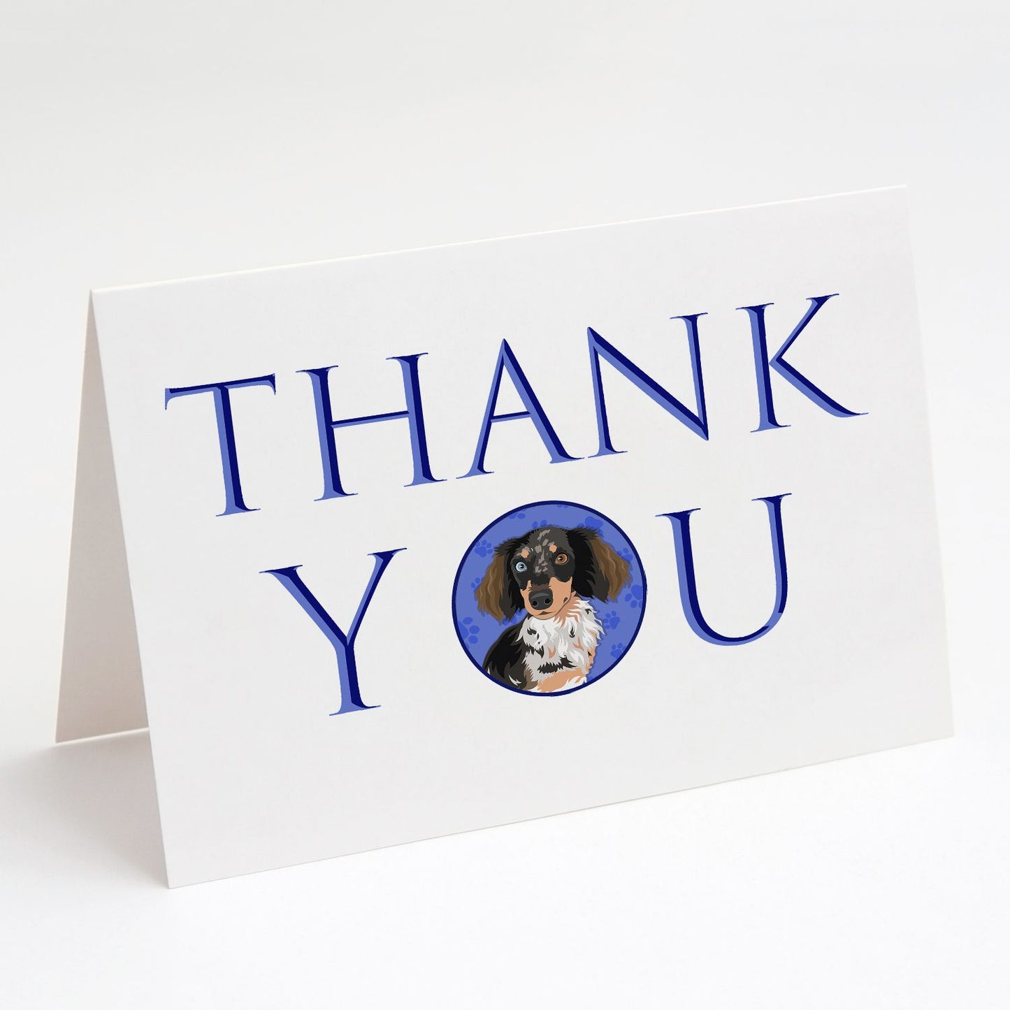 Chihuahua Dapple #1 Thank You Greeting Cards Pack of 8 Blank Cards with Envelopes Whimsical A7 Size 5x7 Blank Note Cards