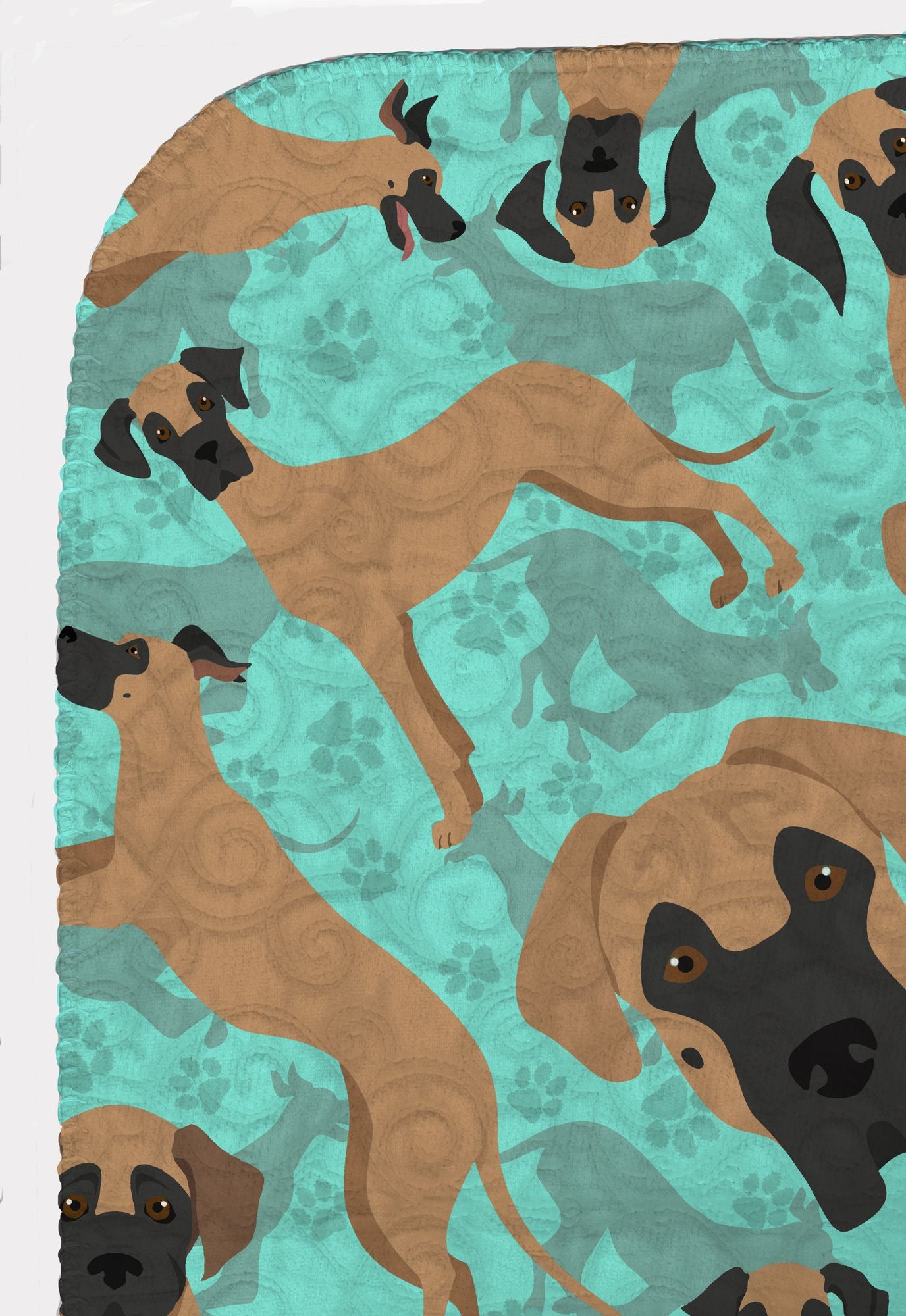 Fawn Great Dane Quilted Blanket 50x60 Artwork Pattern Quilted Throw Blanket for Bed, Couch, Sofa, Soft and Lightweight