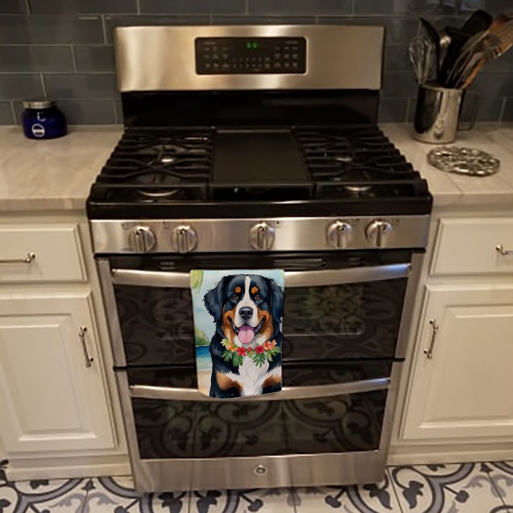 Bernese Mountain Dog Luau Kitchen Towel Dish Cloths Guest Hand Towel Decorative Bathroom Towel for Face,Tea, Dishcloth, Kitchen and Bath