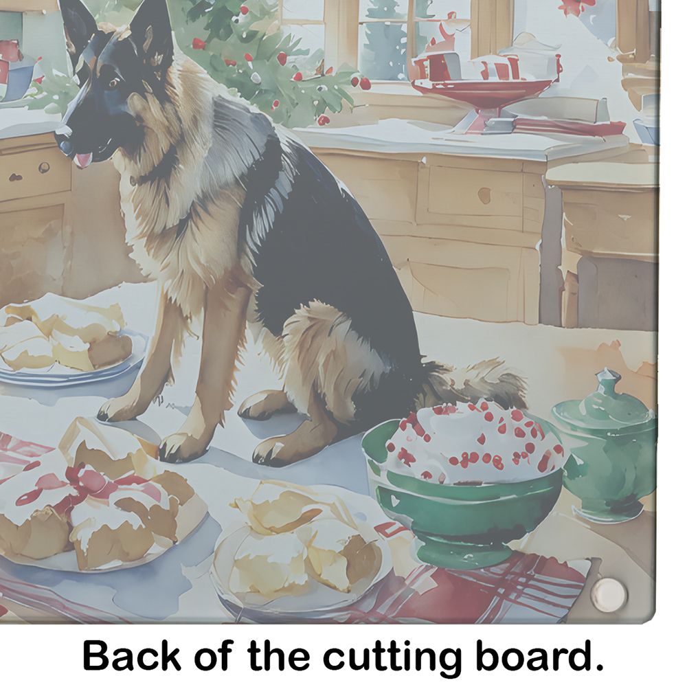NEW German Shepherd Christmas Cookies Glass Cutting Board Decorative Tempered Glass Kitchen Cutting and Serving Board Large Size Chopping Board