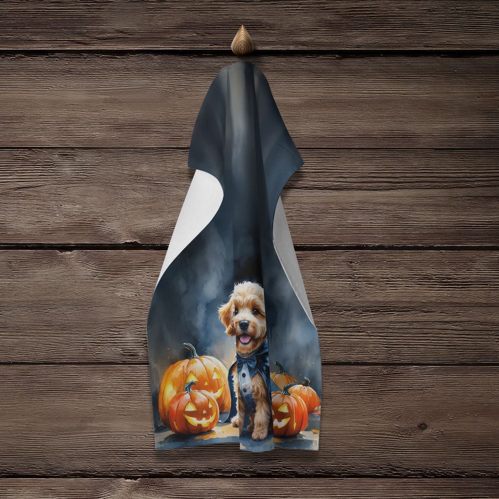 Goldendoodle Puppy Halloween Kitchen Towel Dish Cloths Guest Hand Towel Decorative Bathroom Towel for Face,Tea, Dishcloth, Kitchen and Bath