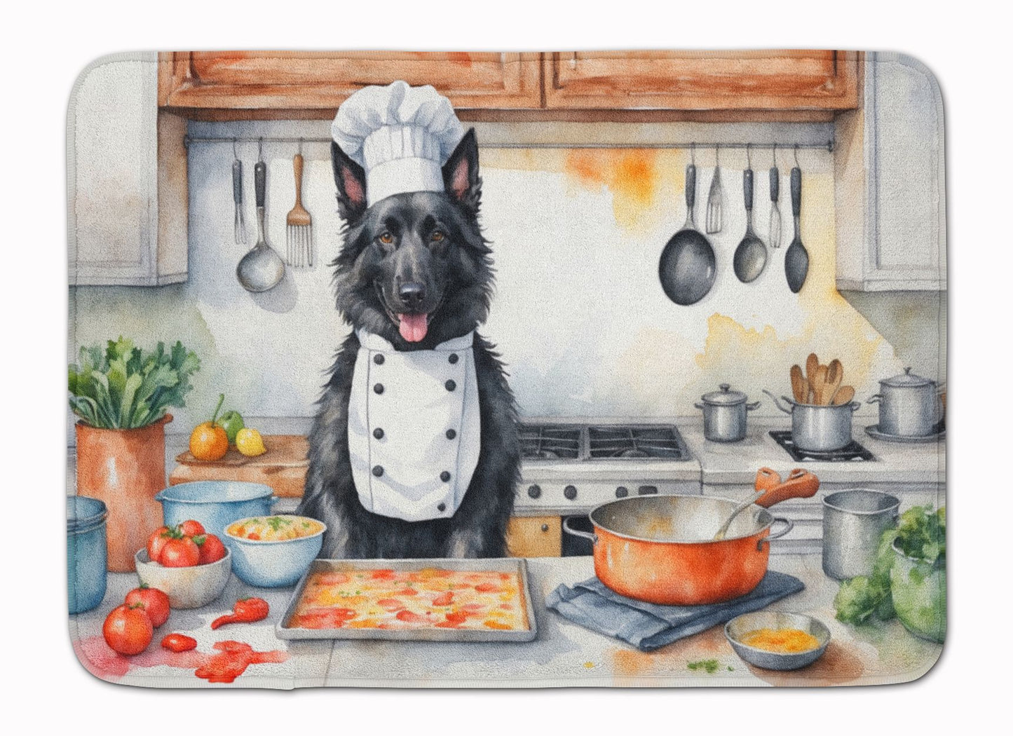 Belgian Sheepdog The Chef Memory Foam Kitchen Mat Machine Washable Anti-Fatigue Mat Cushion Comfort Bath Mat or Kitchen Rug