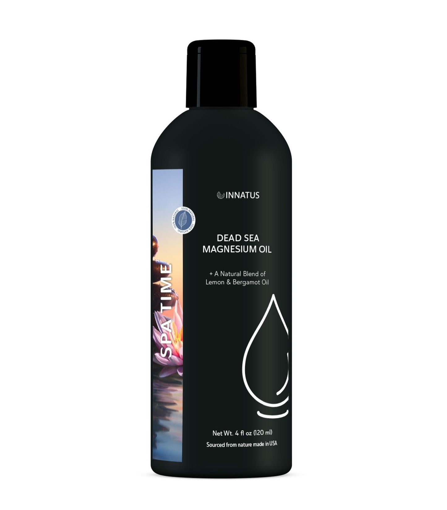 Natural Dead Sea Magnesium Spa Time Oil – 4oz Topical Oil for Muscle Relief & Relaxation – Infused with Spearmint, Lemon, Bergamot & Lavender Oils – Bottled in the USA "