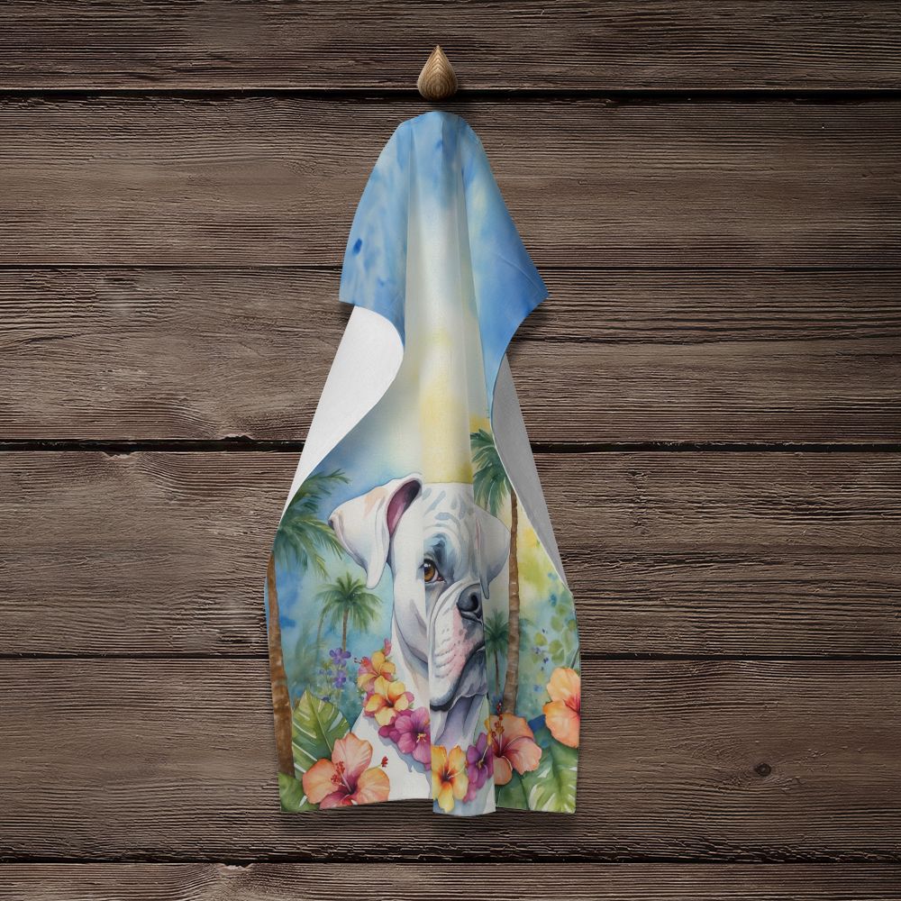 White Boxer Luau Kitchen Towel Dish Cloths Guest Hand Towel Decorative Bathroom Towel for Face,Tea, Dishcloth, Kitchen and Bath