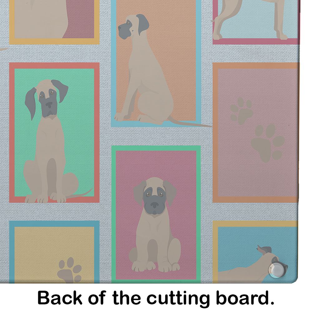 NEW Lots of Fawn Great Dane Glass Cutting Board Decorative Tempered Glass Kitchen Cutting and Serving Board Large Size Chopping Board