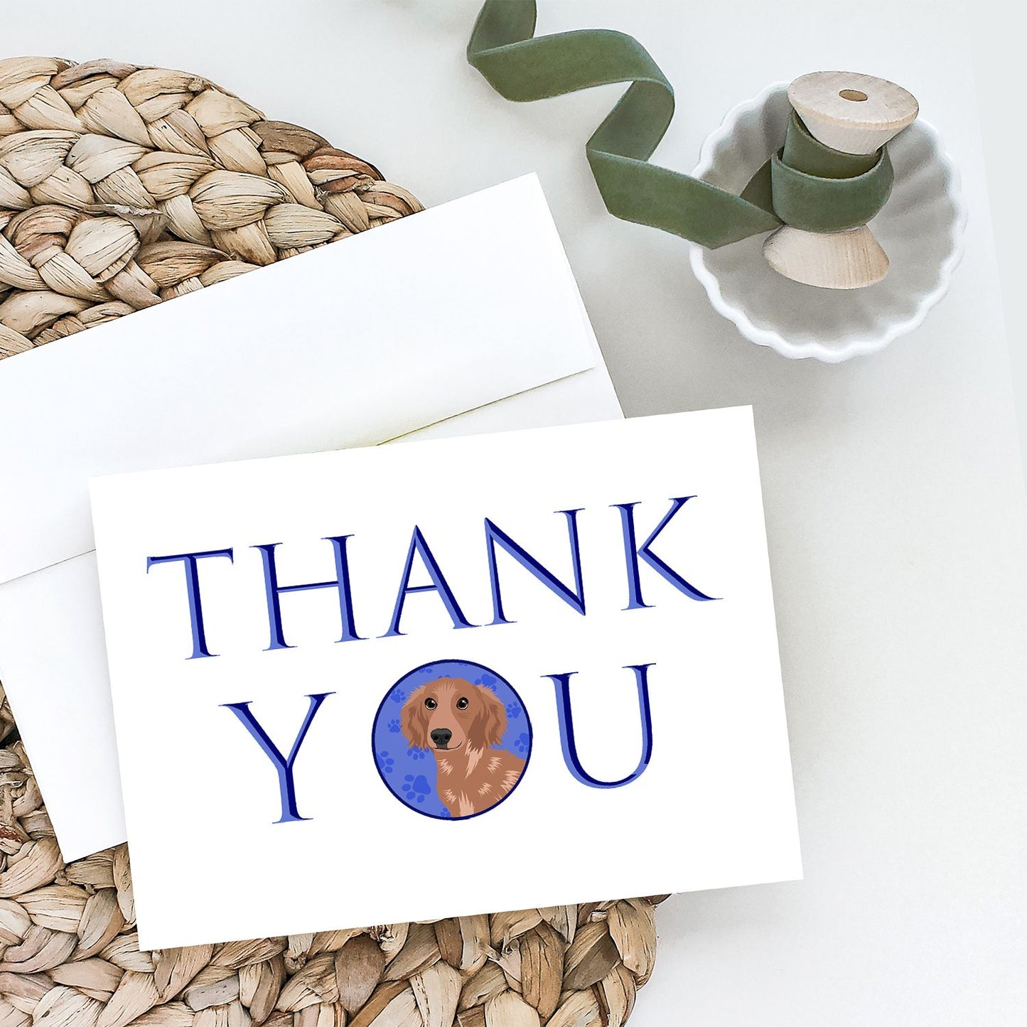 Chihuahua Red #2 Thank You Greeting Cards Pack of 8 Blank Cards with Envelopes Whimsical A7 Size 5x7 Blank Note Cards