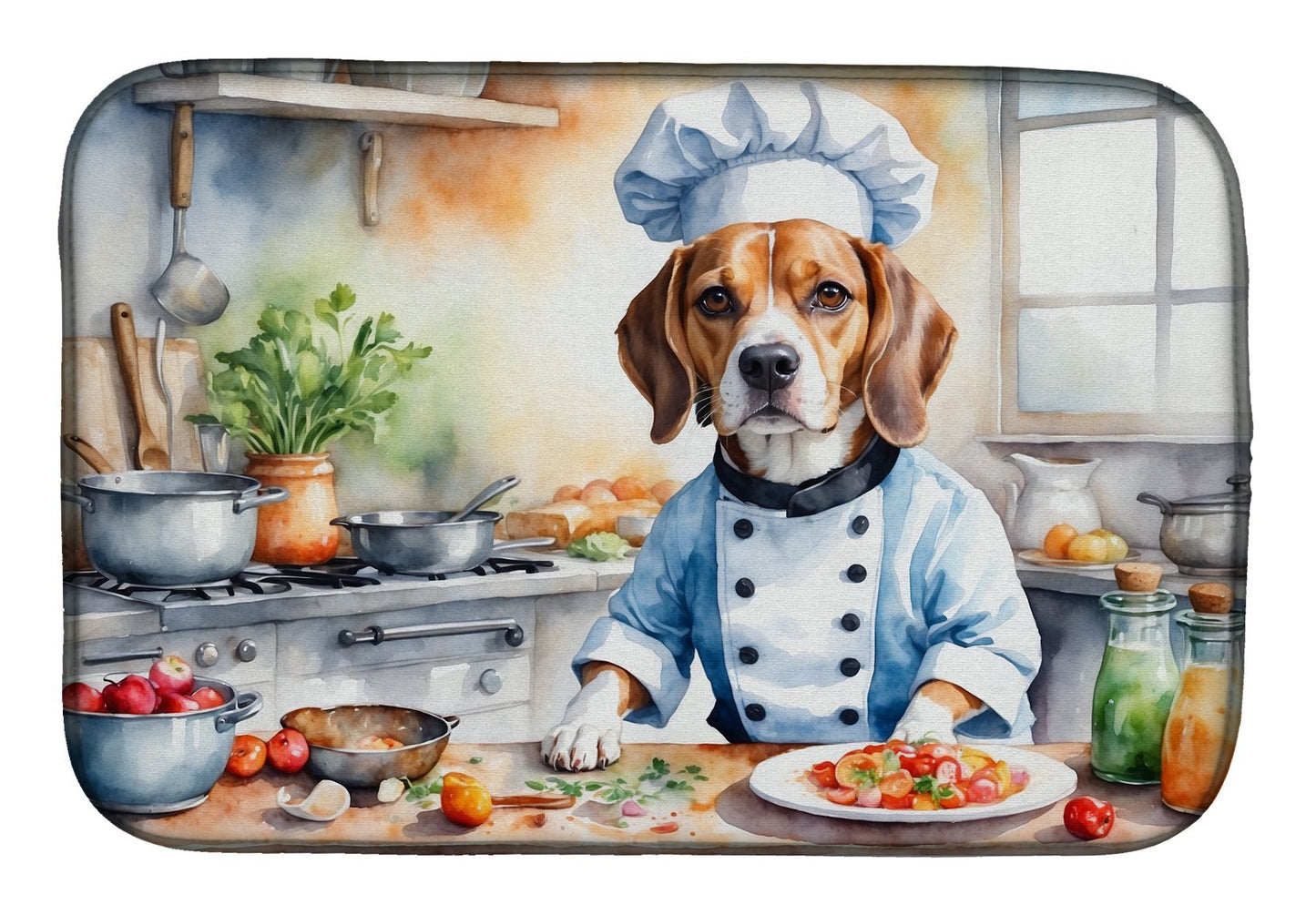 Beagle The Chef Dish Drying Mat Absorbent Dish Drying Mat Pad for Kitchen Counter Dish Drainer Mat for Countertop, 14 x 21", Multicolor