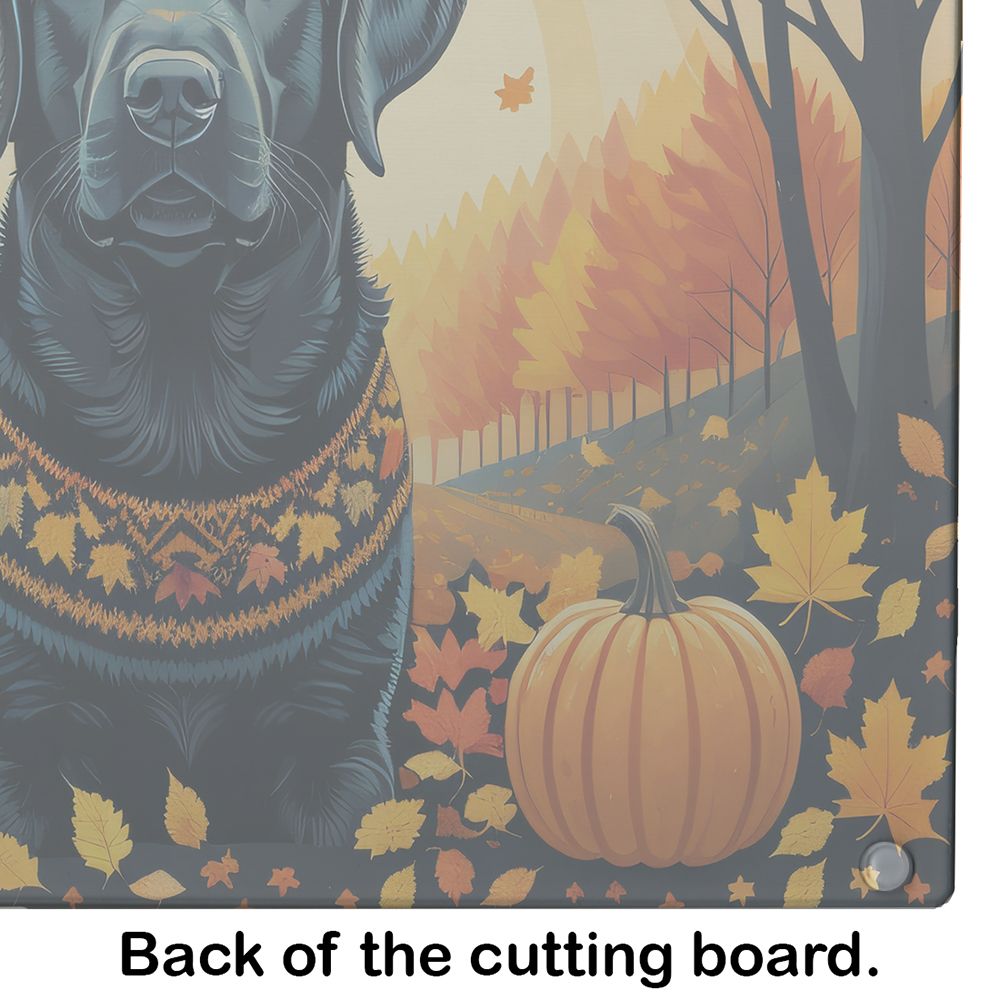 NEW Black Labrador Retriever Fall Glass Cutting Board Decorative Tempered Glass Kitchen Cutting and Serving Board Large Size Chopping Board