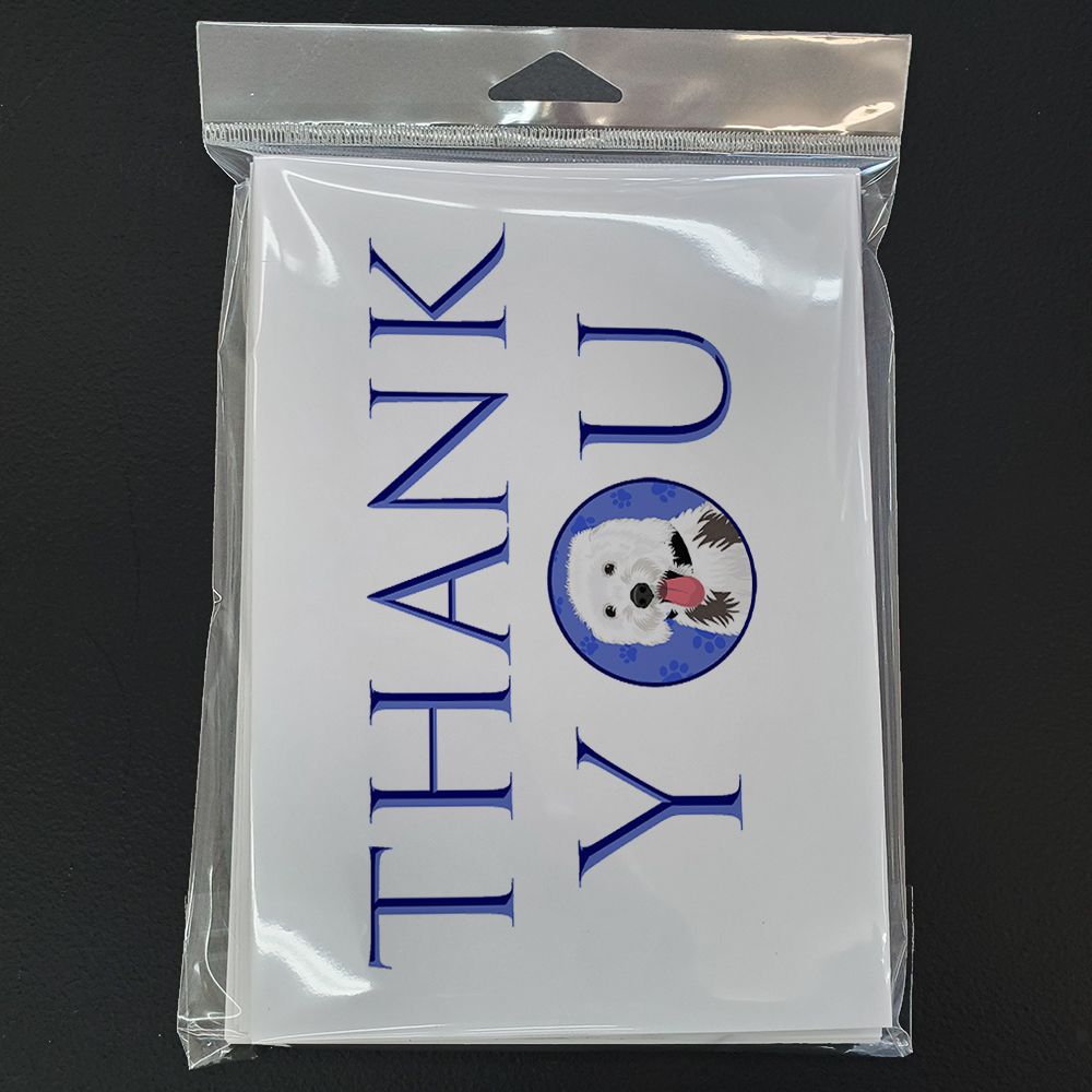 Doodle Silver and White #2 Thank You Greeting Cards Pack of 8 Blank Cards with Envelopes Whimsical A7 Size 5x7 Blank Note Cards