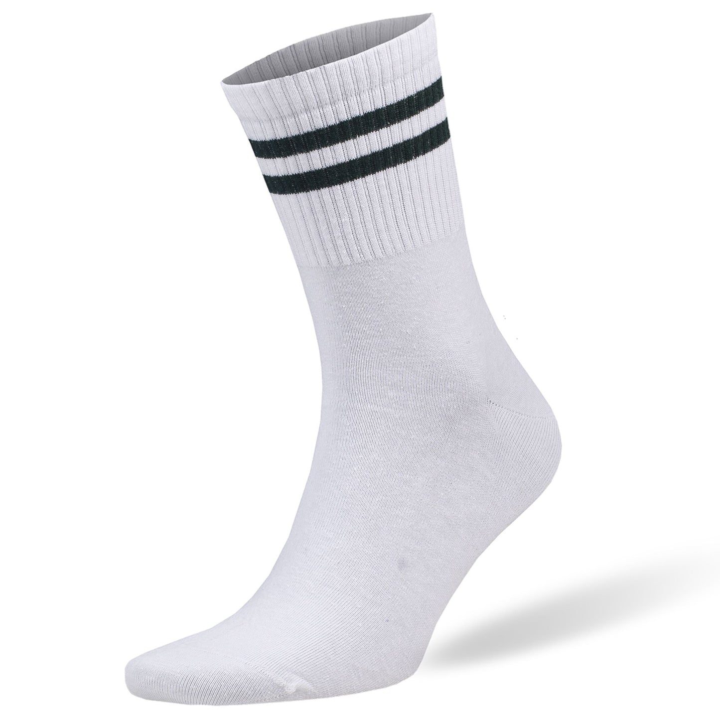 Athletic Tennis Crew Socks for Women with Stripes 6 Pairs Shoe Size 5 to 10