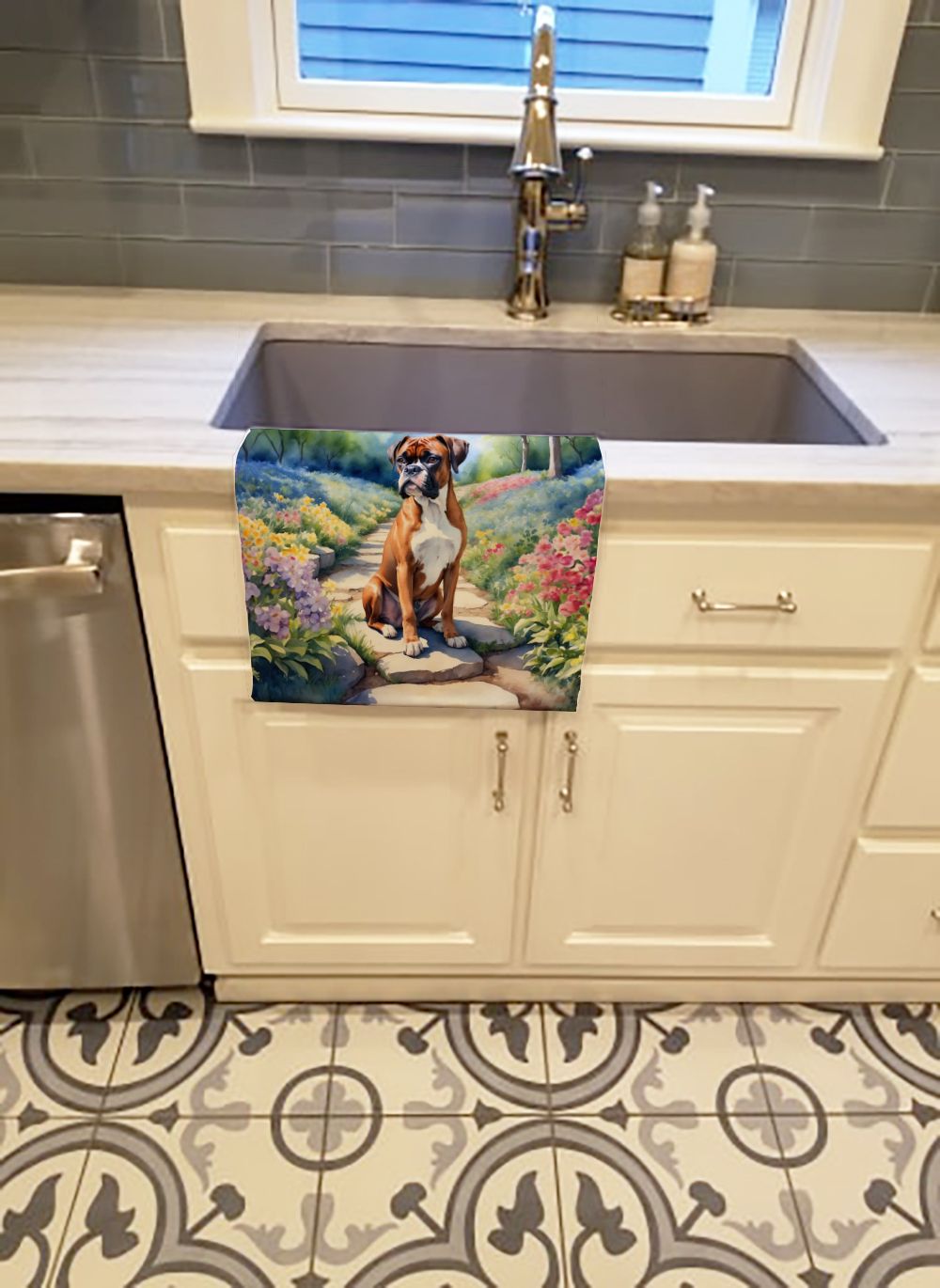 Boxer Spring Path Kitchen Towel Dish Cloths Guest Hand Towel Decorative Bathroom Towel for Face,Tea, Dishcloth, Kitchen and Bath