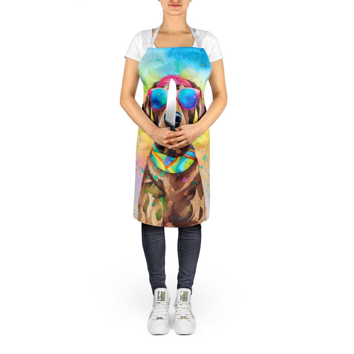 Chocolate Labrador Hippie Dawg Apron Cooking Kitchen Server Baking Crafts Gardening for Adult Women Men, Unisex, Large, Multicolor