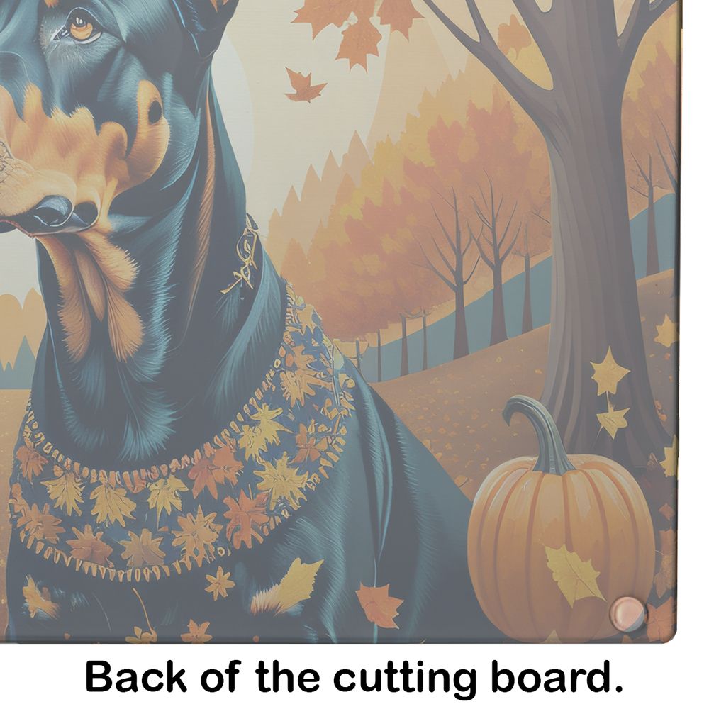 NEW Doberman Pinscher Fall Glass Cutting Board Decorative Tempered Glass Kitchen Cutting and Serving Board Large Size Chopping Board