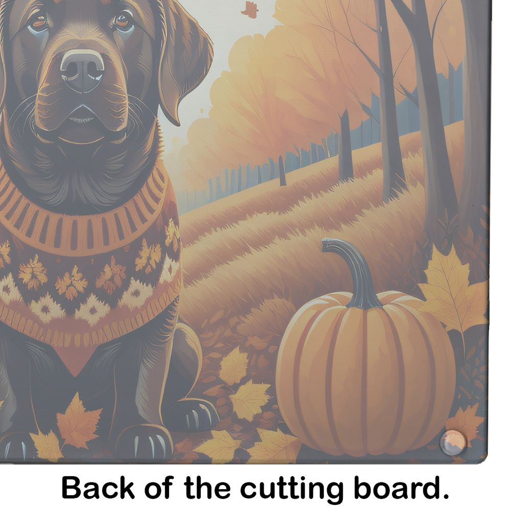 NEW Chocolate Labrador Retriever Fall Glass Cutting Board Decorative Tempered Glass Kitchen Cutting and Serving Board Large Size Chopping Board
