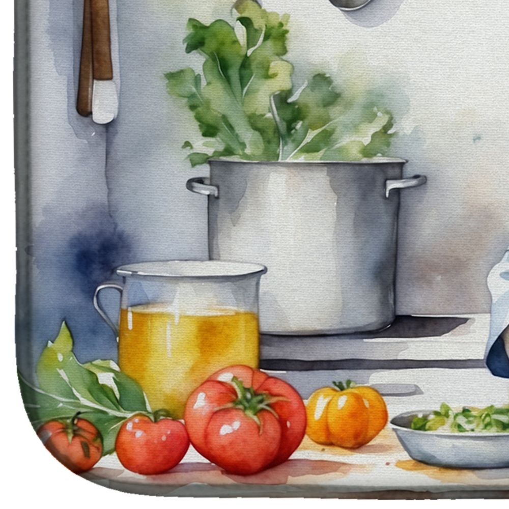 Alaskan Malamute The Chef Dish Drying Mat Absorbent Dish Drying Mat Pad for Kitchen Counter Dish Drainer Mat for Countertop, 14 x 21", Multicolor