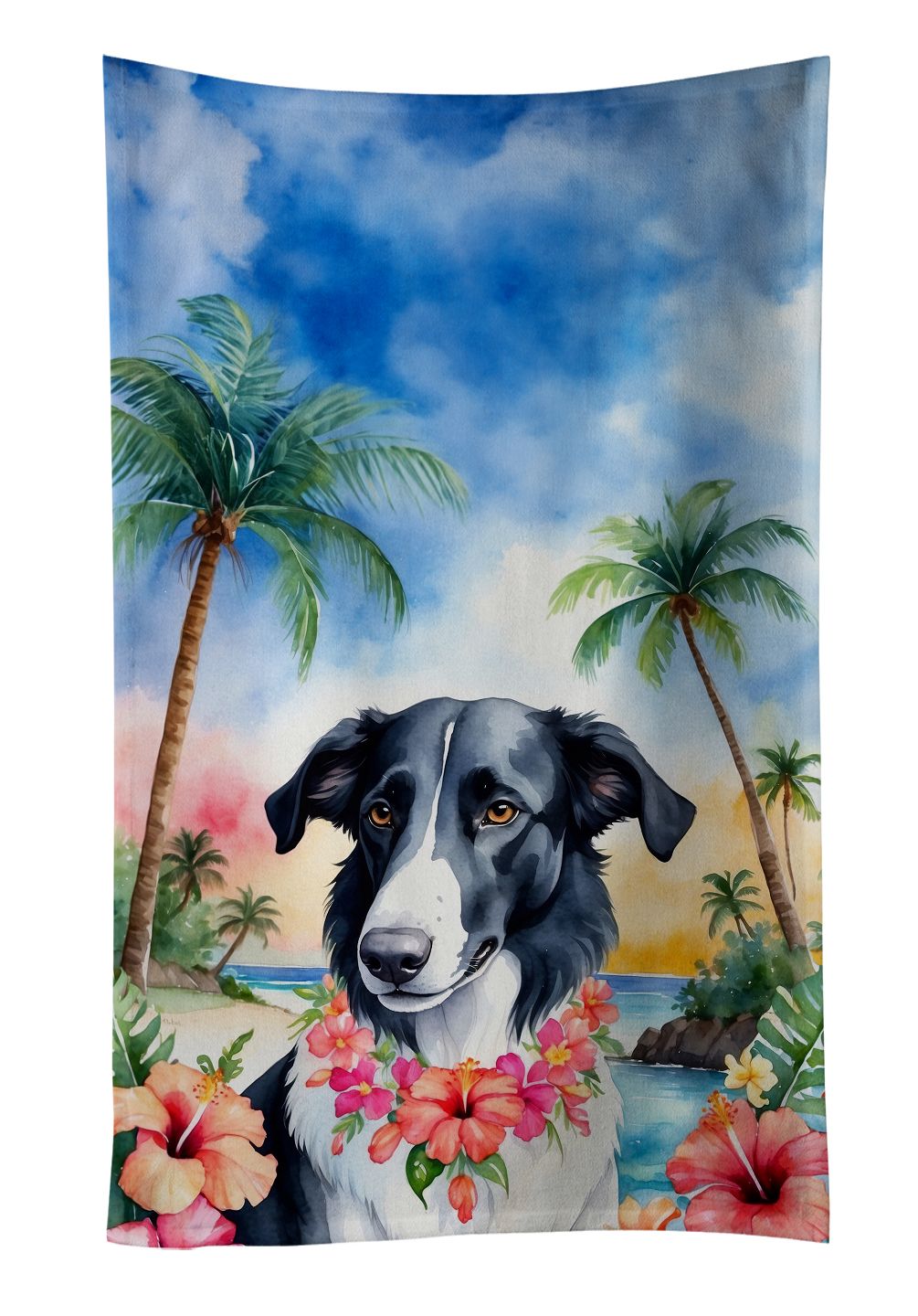 Borzoi Luau Kitchen Towel Dish Cloths Guest Hand Towel Decorative Bathroom Towel for Face,Tea, Dishcloth, Kitchen and Bath