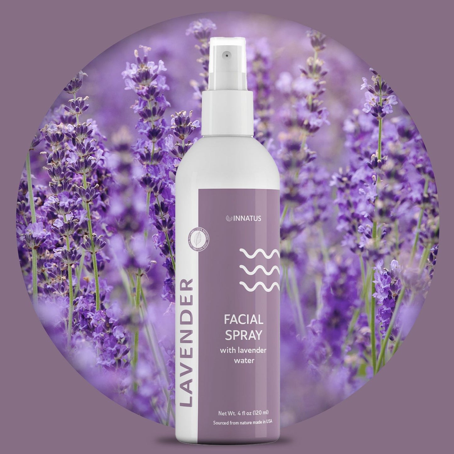 Lavender Facial Mist – 4oz Hydrating & Revitalizing Face Mist – Soothing Lavender-Infused Spray for Instant Hydration, Skin Refreshment, & Makeup Setting "