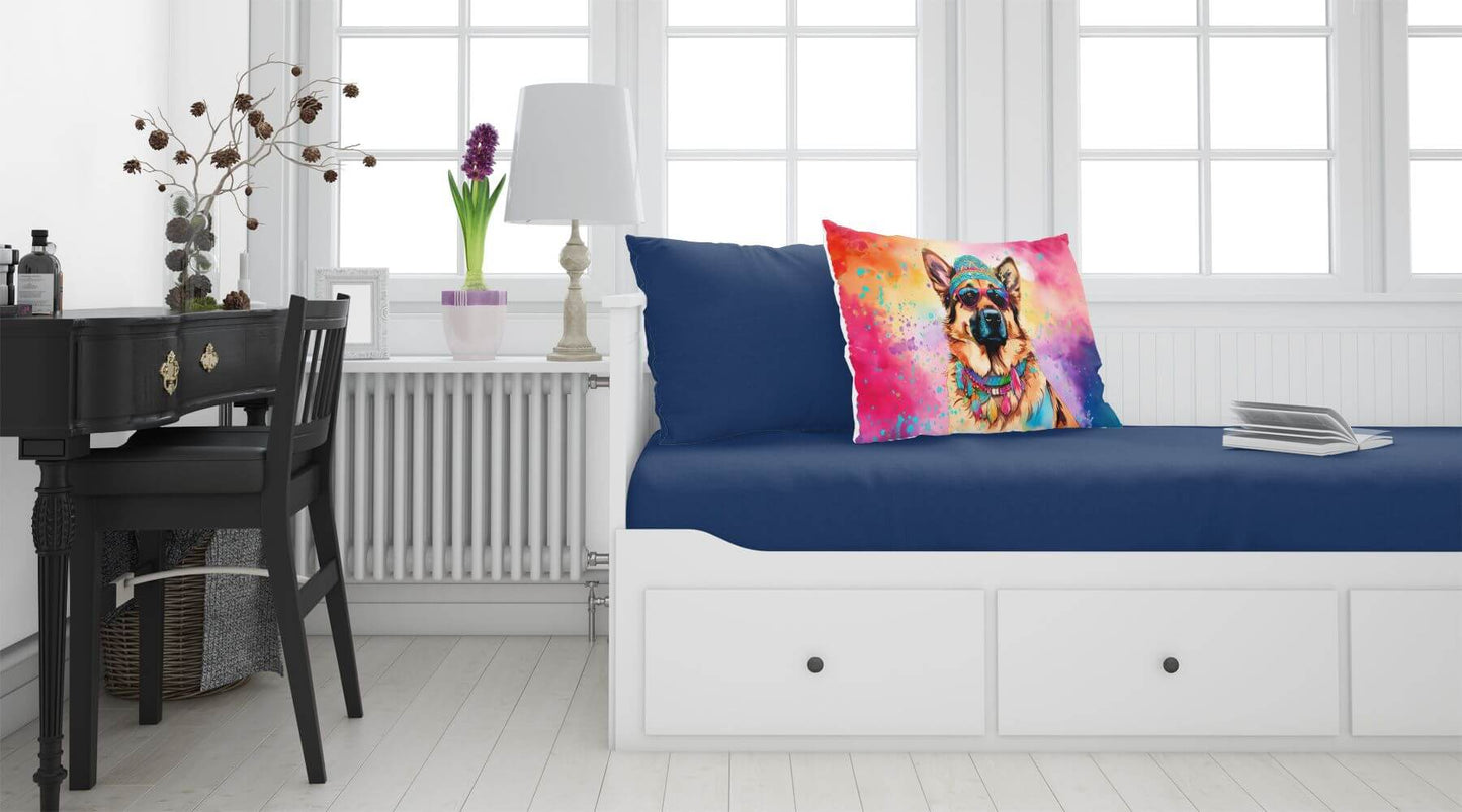 German Shepherd Hippie Dawg Standard Pillowcase Lightweight Super Soft Easy Care Decorative Artwork Pillowcase, Standard