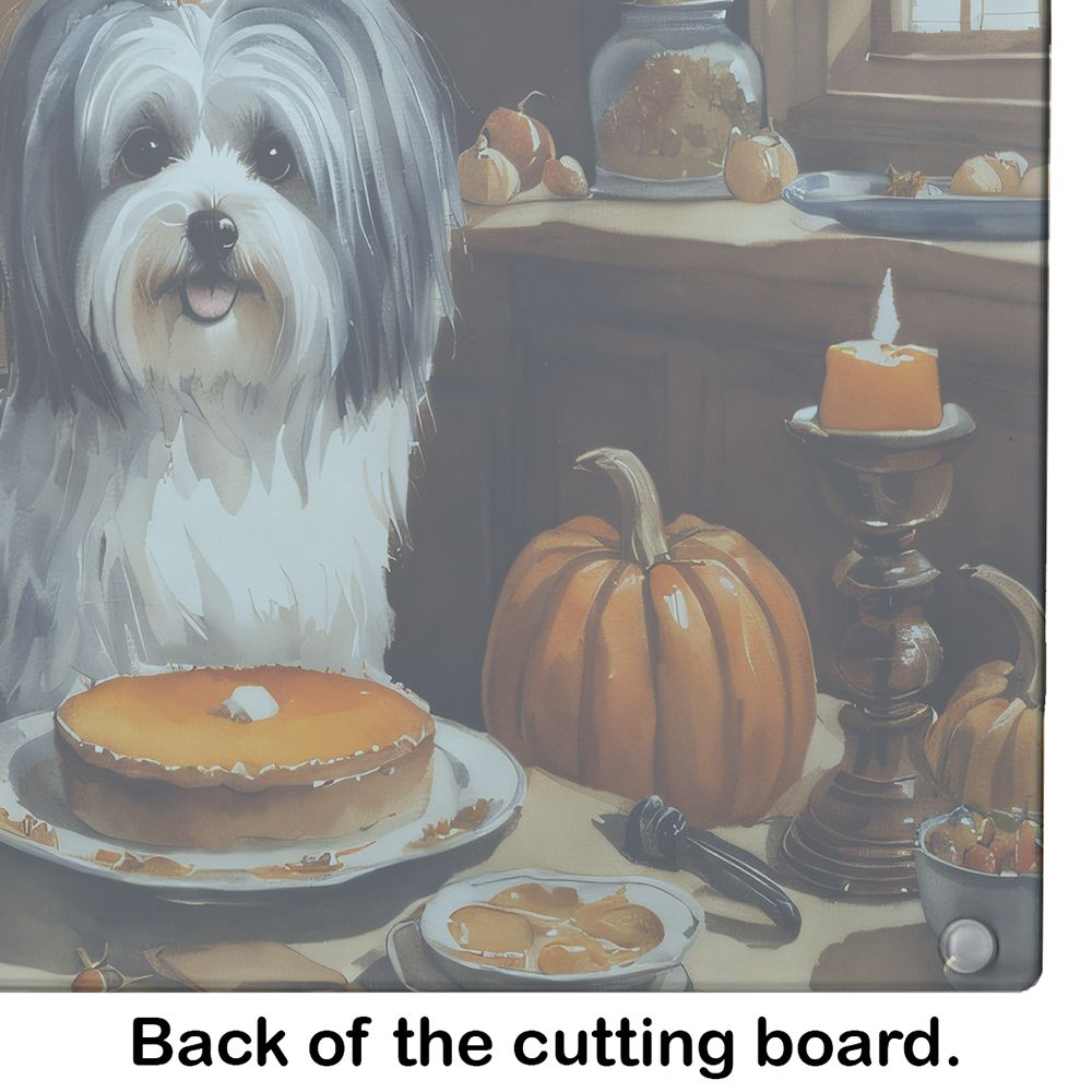 NEW Havanese Fall Kitchen Pumpkins Glass Cutting Board Decorative Tempered Glass Kitchen Cutting and Serving Board Large Size Chopping Board