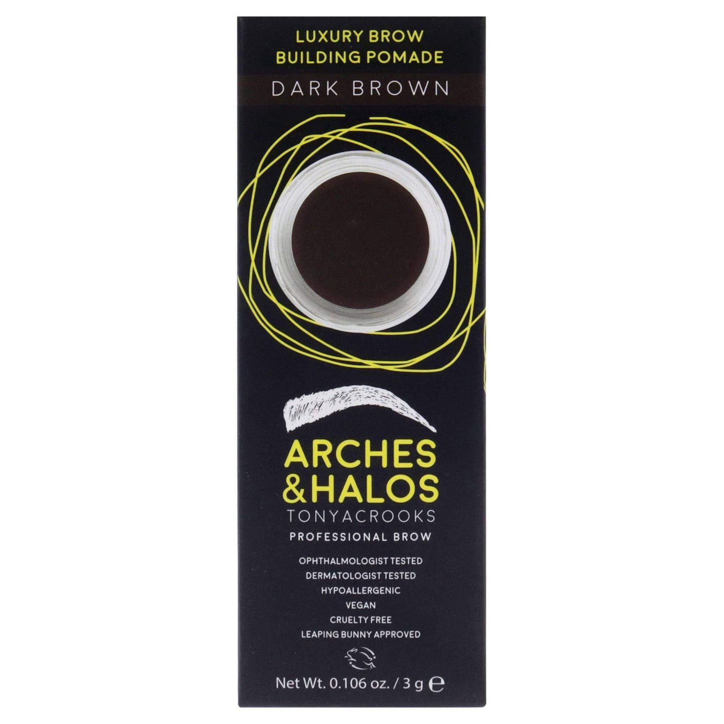 Luxury Brow Buiding Pomade - Dark Brown by Arches and Halos for Women - 0.106 oz Pomade
