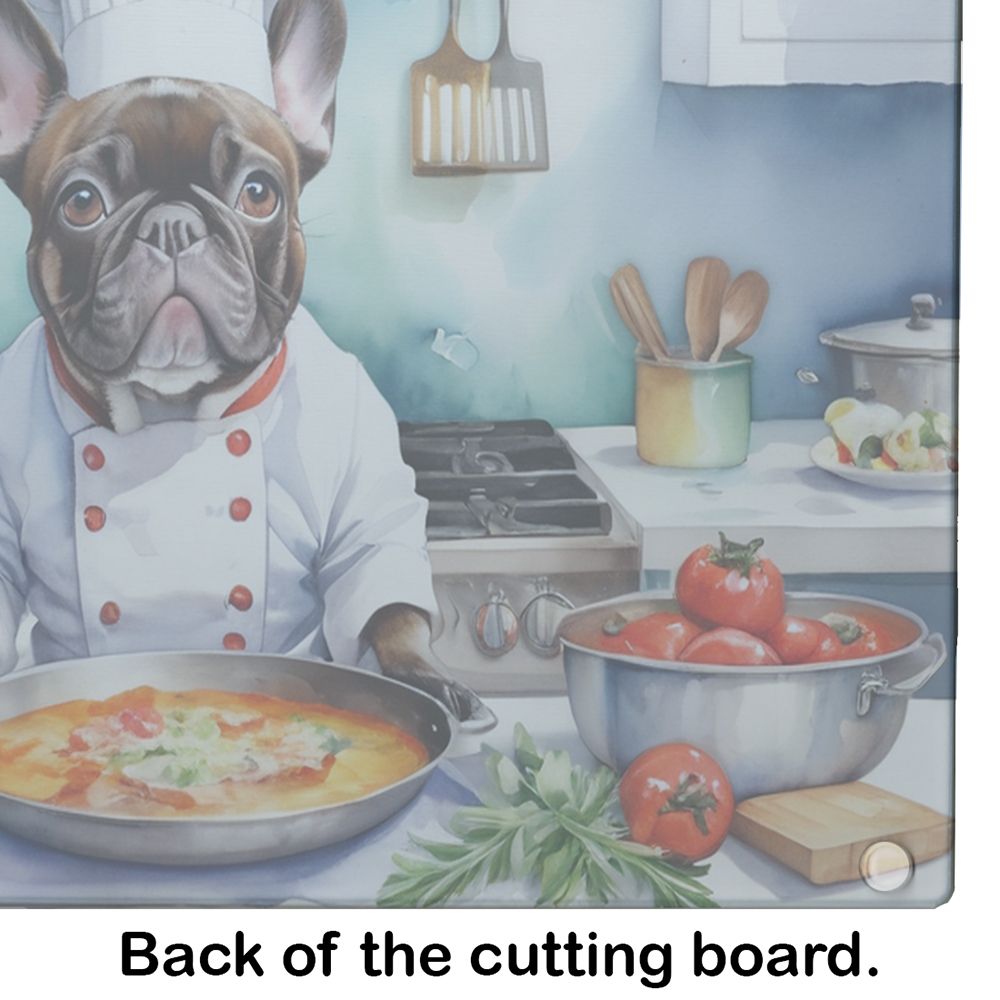 NEW French Bulldog The Chef Glass Cutting Board Decorative Tempered Glass Kitchen Cutting and Serving Board Large Size Chopping Board