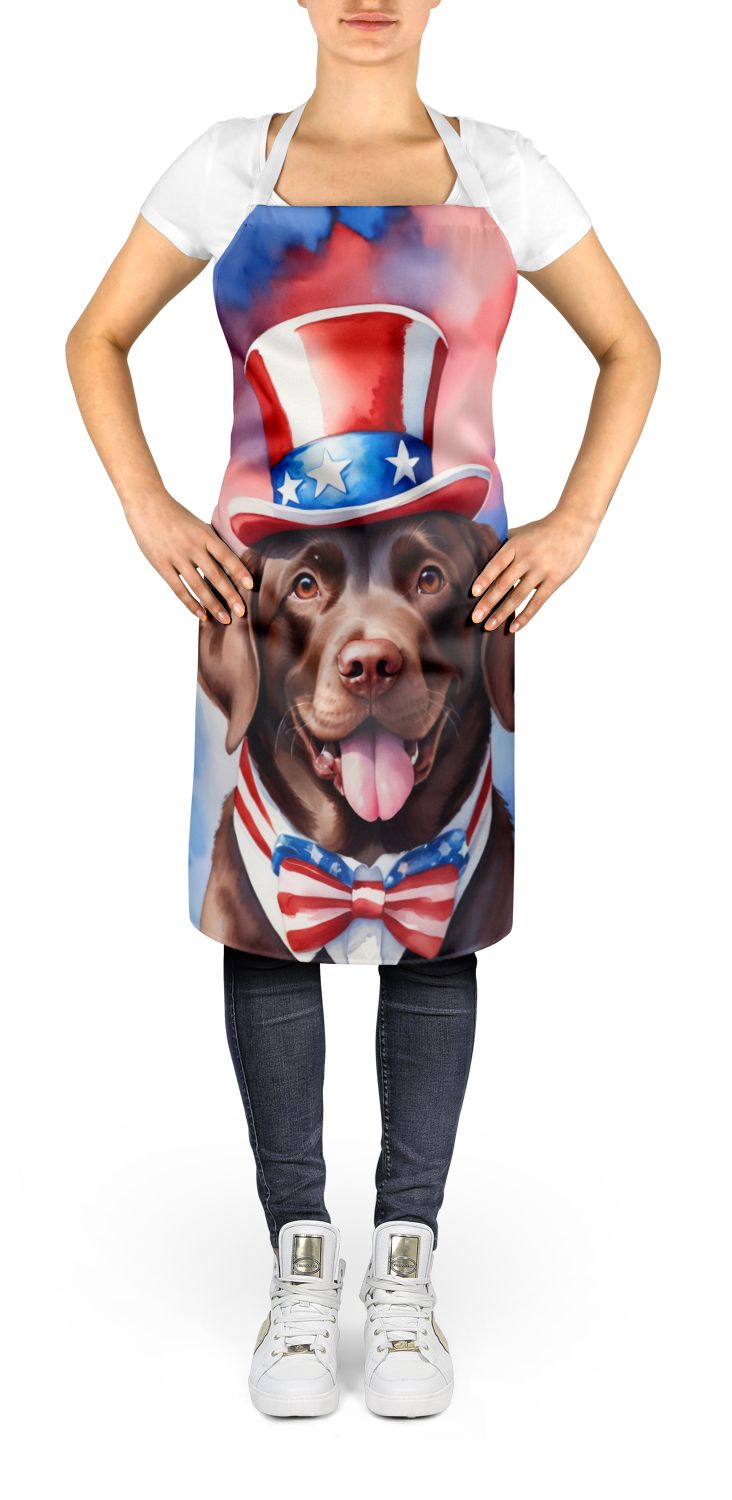 Labrador Retriever Patriotic American Apron Cooking Kitchen Server Baking Crafts Gardening for Adult Women Men, Unisex, Large, Multicolor