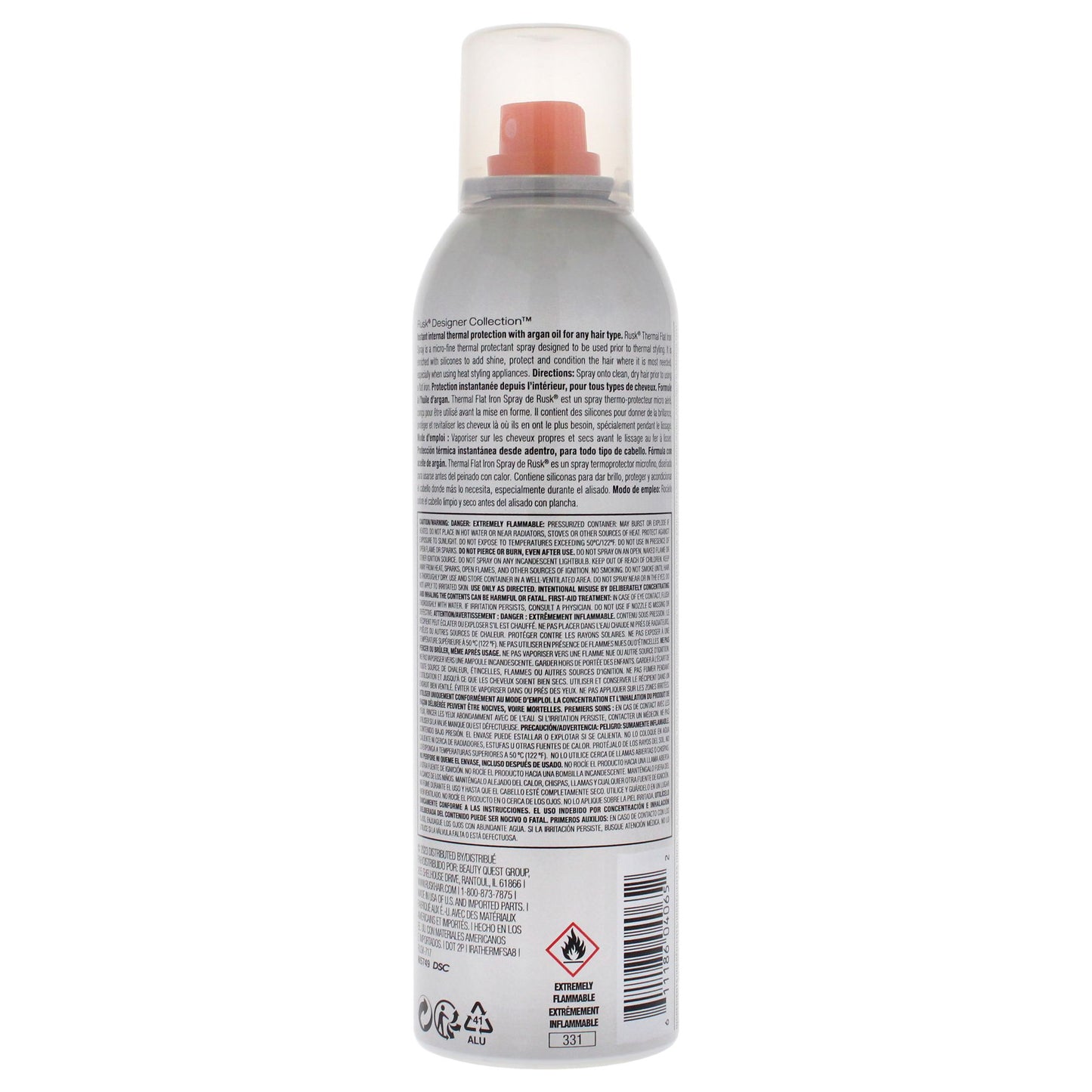 Thermal Flat Iron Spray by Rusk for Unisex - 8.8 oz Hair Spray
