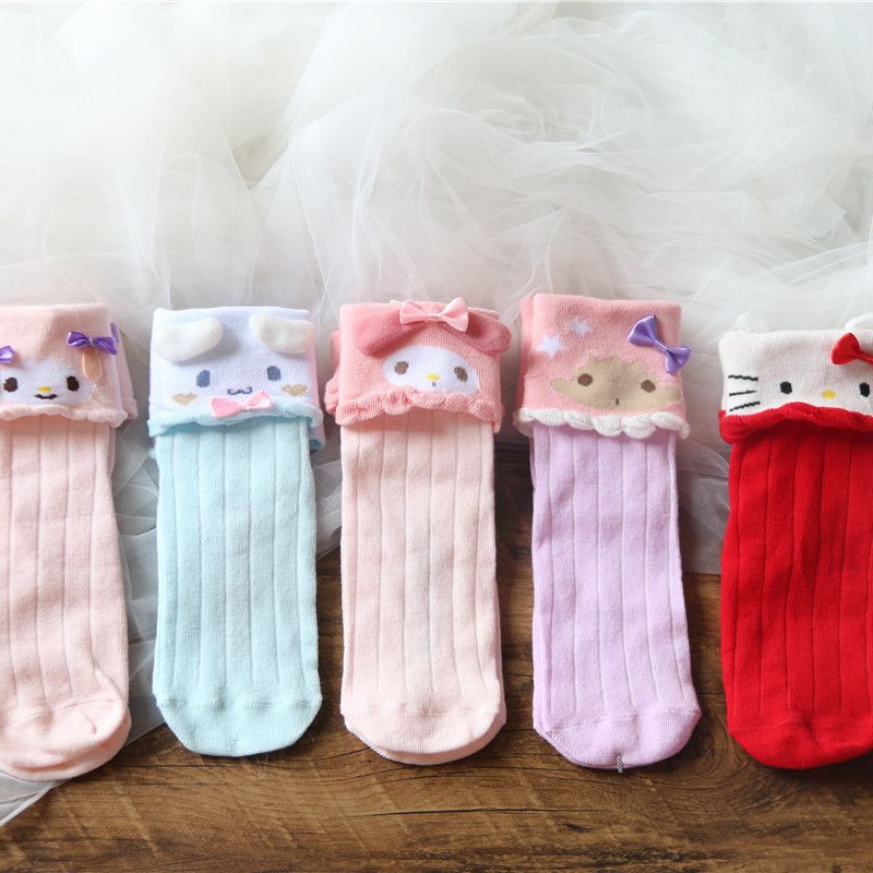 Fashion Sanrio Women's Socks Autumn and Winter Harajuku Kawaii Cute Flanging Girls Socks Lolita Cotton Socks Women Jk Stockings