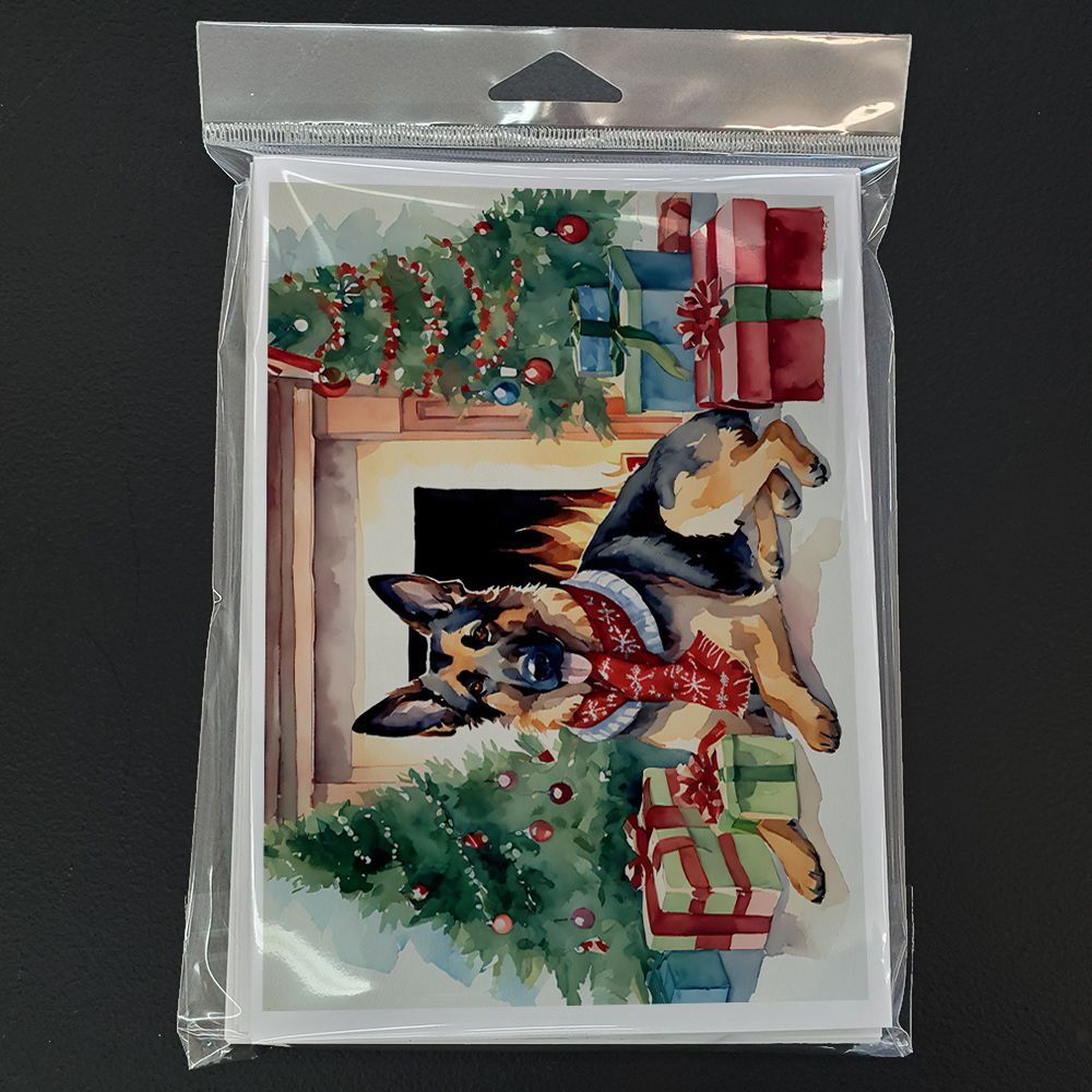German Shepherd Cozy Christmas Greeting Cards Pack of 8 Blank Cards with Envelopes Whimsical A7 Size 5x7 Blank Note Cards