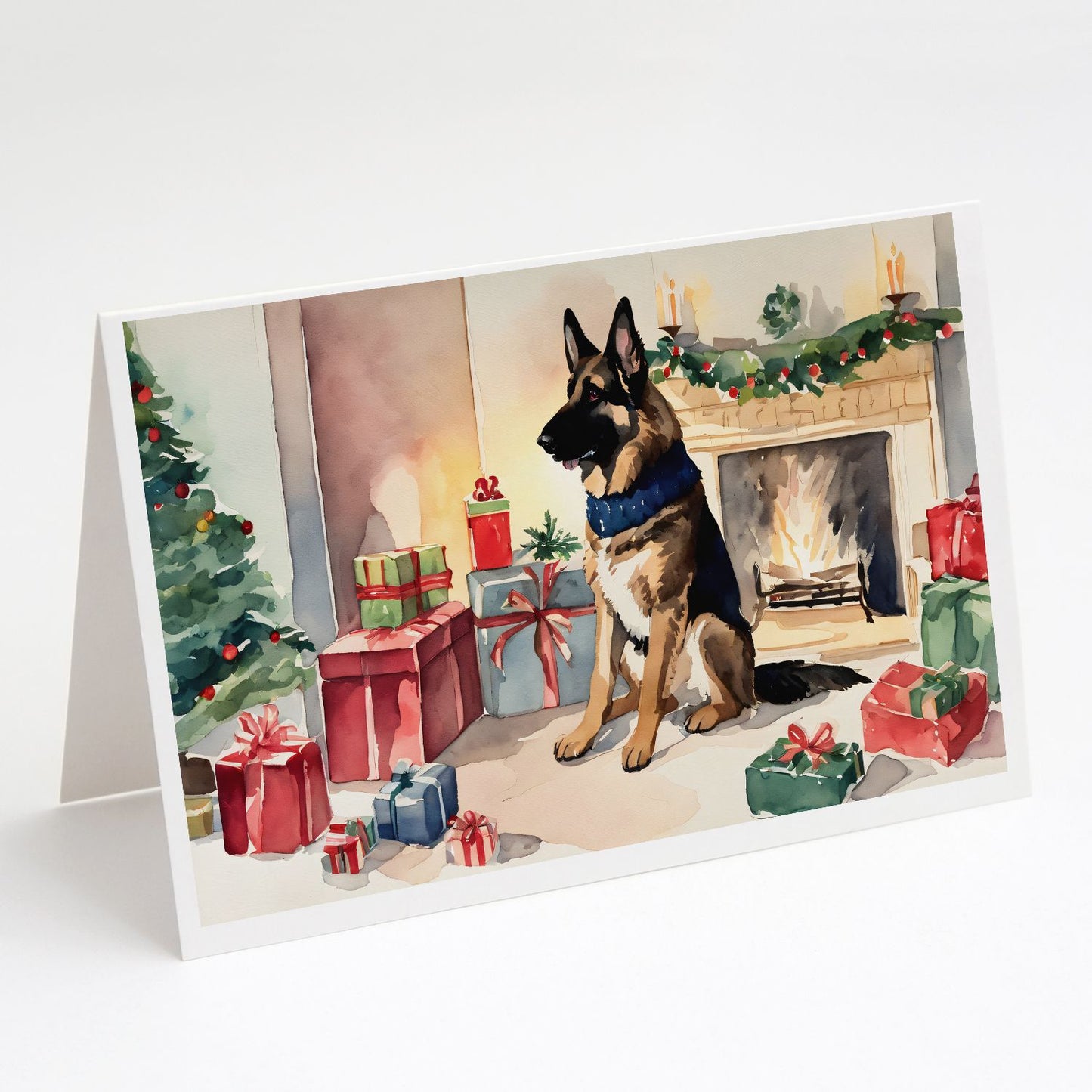 German Shepherd Christmas Greeting Cards Pack of 8 Blank Cards with Envelopes Whimsical A7 Size 5x7 Blank Note Cards