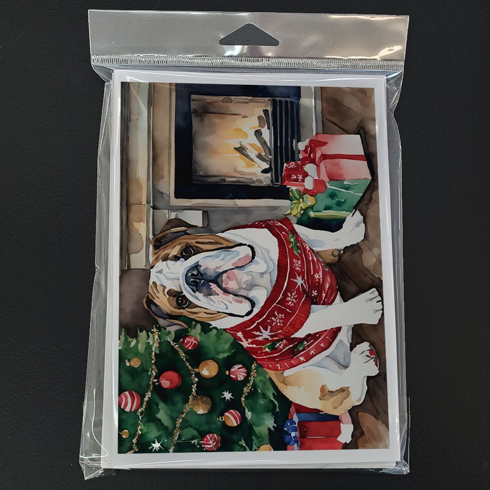 English Bulldog Christmas Greeting Cards Pack of 8 Blank Cards with Envelopes Whimsical A7 Size 5x7 Blank Note Cards