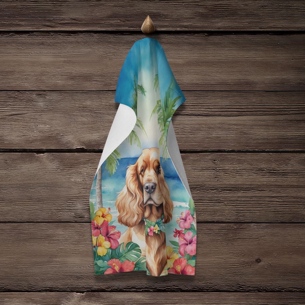 Cocker Spaniel Luau Kitchen Towel Dish Cloths Guest Hand Towel Decorative Bathroom Towel for Face,Tea, Dishcloth, Kitchen and Bath