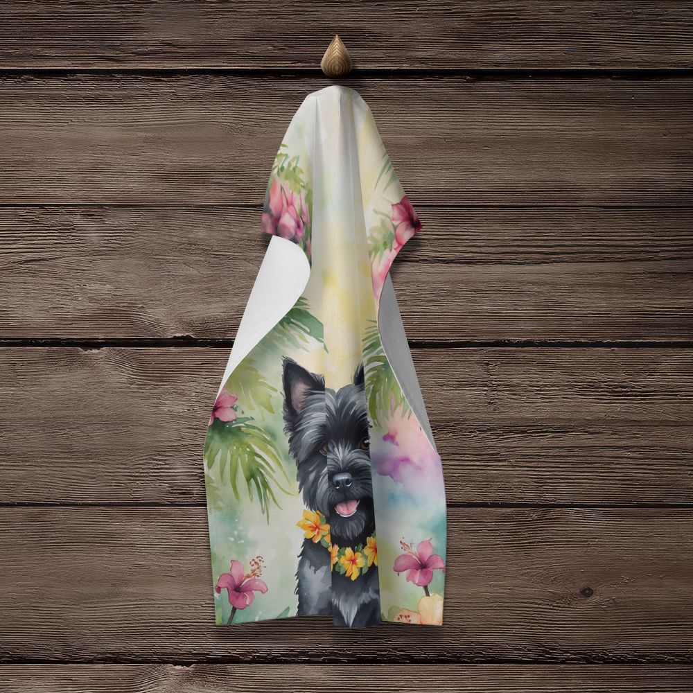 Cairn Terrier Luau Kitchen Towel Dish Cloths Guest Hand Towel Decorative Bathroom Towel for Face,Tea, Dishcloth, Kitchen and Bath