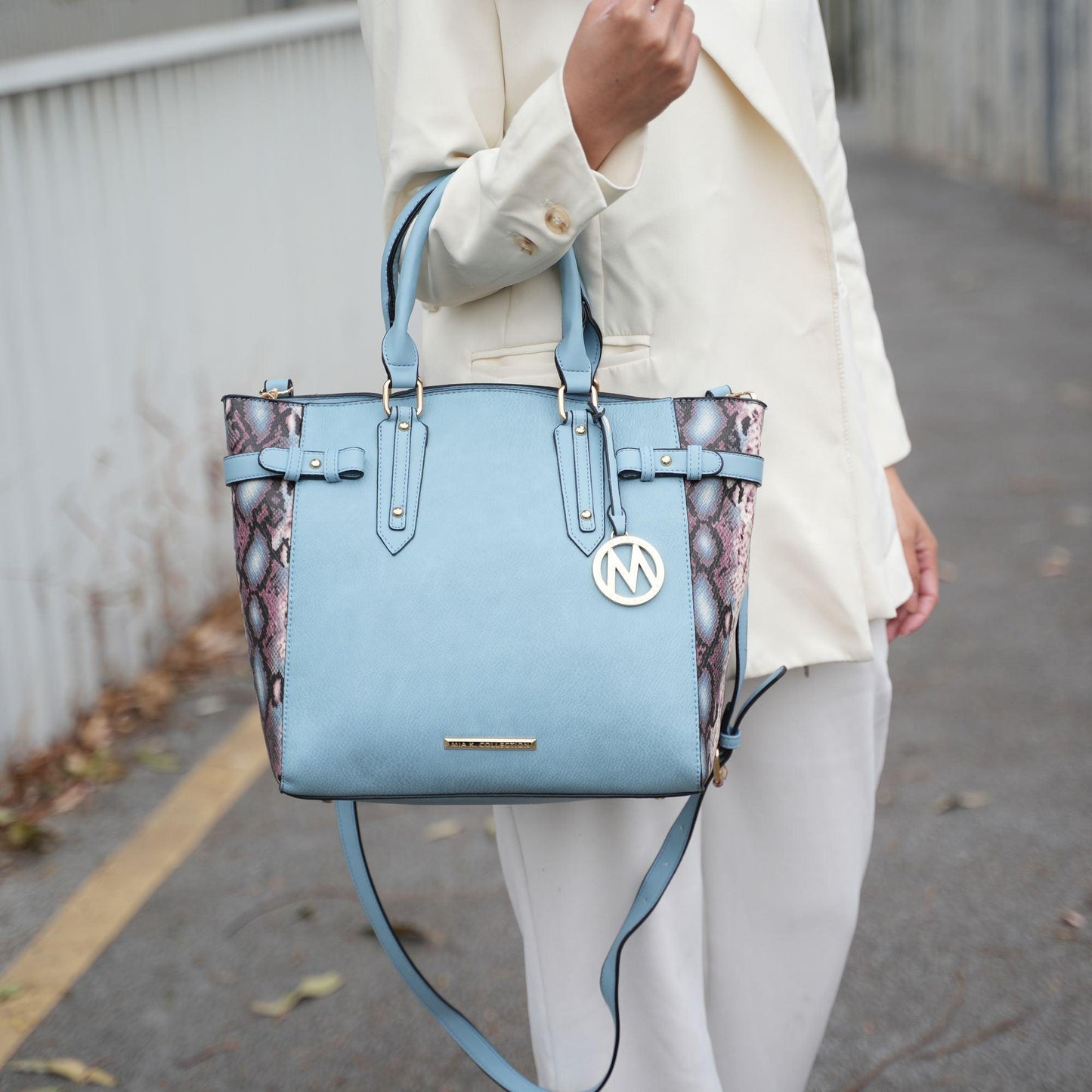MKF Collection Joelle Faux Snake Embossed Women Tote bag with matching Wallet by Mia K - Clothes For Her Online Store