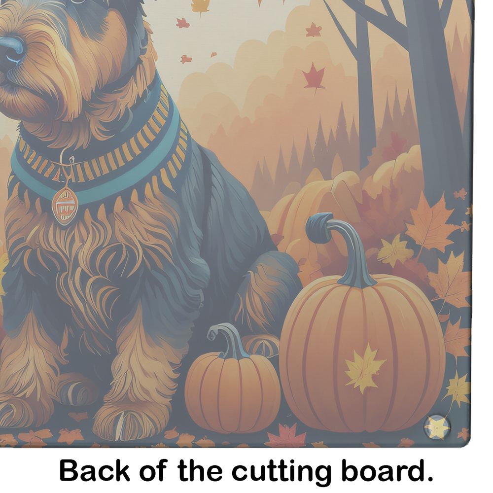 NEW Airedale Terrier Fall Glass Cutting Board Decorative Tempered Glass Kitchen Cutting and Serving Board Large Size Chopping Board