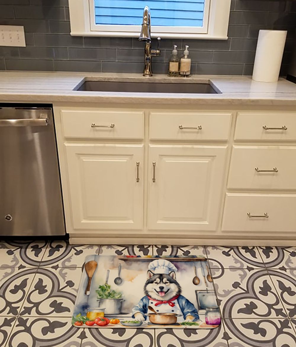 Alaskan Malamute The Chef Memory Foam Kitchen Mat Machine Washable Anti-Fatigue Mat Cushion Comfort Bath Mat or Kitchen Rug