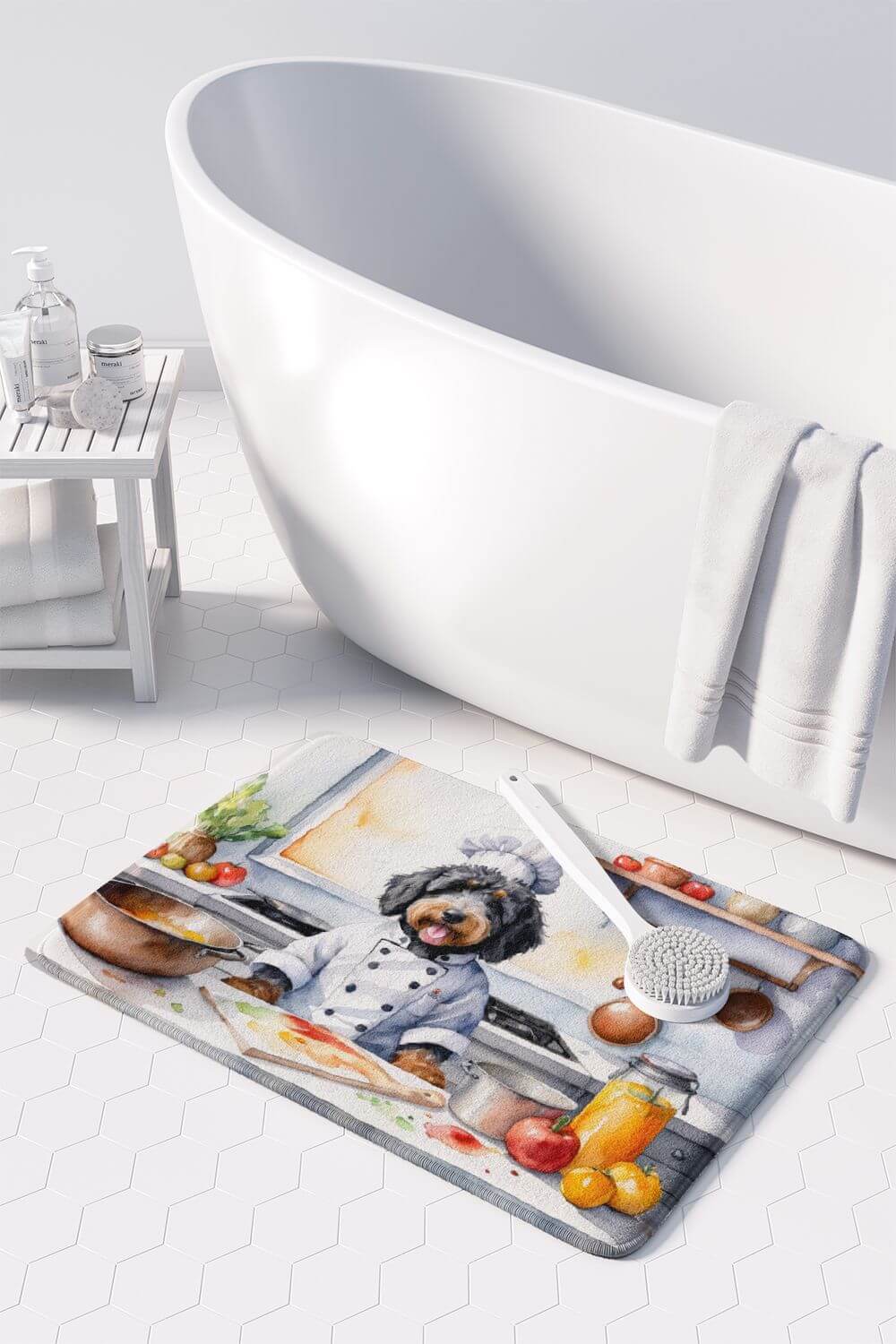 Bernedoodle The Chef Memory Foam Kitchen Mat Machine Washable Anti-Fatigue Mat Cushion Comfort Bath Mat or Kitchen Rug