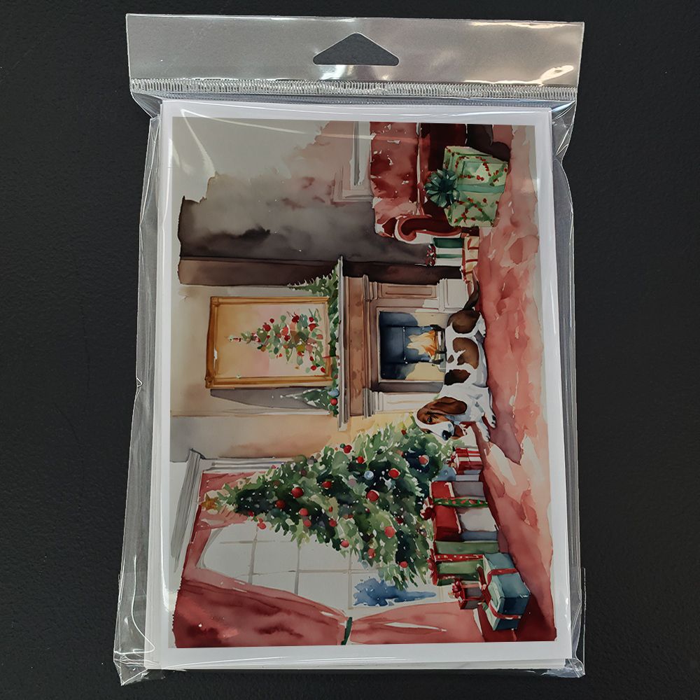 Basset Hound Christmas Greeting Cards Pack of 8 Blank Cards with Envelopes Whimsical A7 Size 5x7 Blank Note Cards