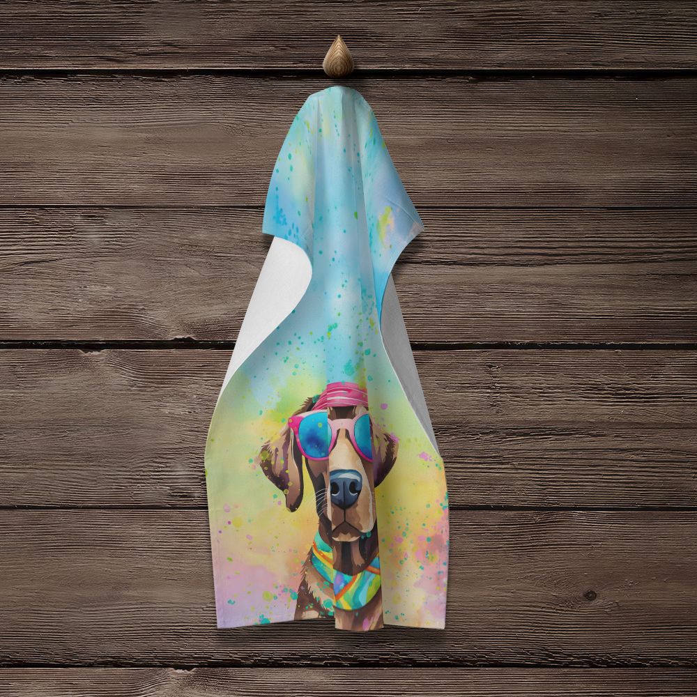 Chocolate Labrador Hippie Dawg Kitchen Towel Dish Cloths Guest Hand Towel Decorative Bathroom Towel for Face,Tea, Dishcloth, Kitchen and Bath