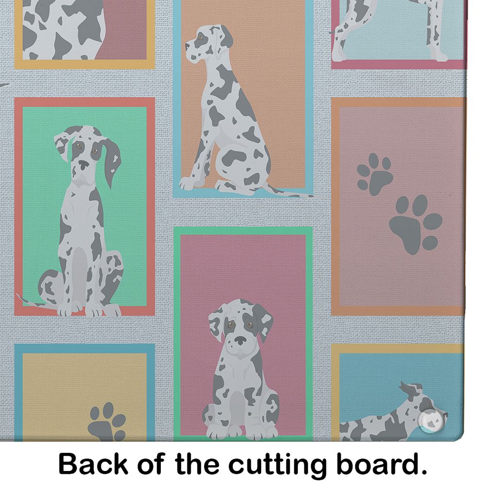 NEW Lots of Harlequin Natural Ears Great Dane Glass Cutting Board Decorative Tempered Glass Kitchen Cutting and Serving Board Large Size Chopping Board